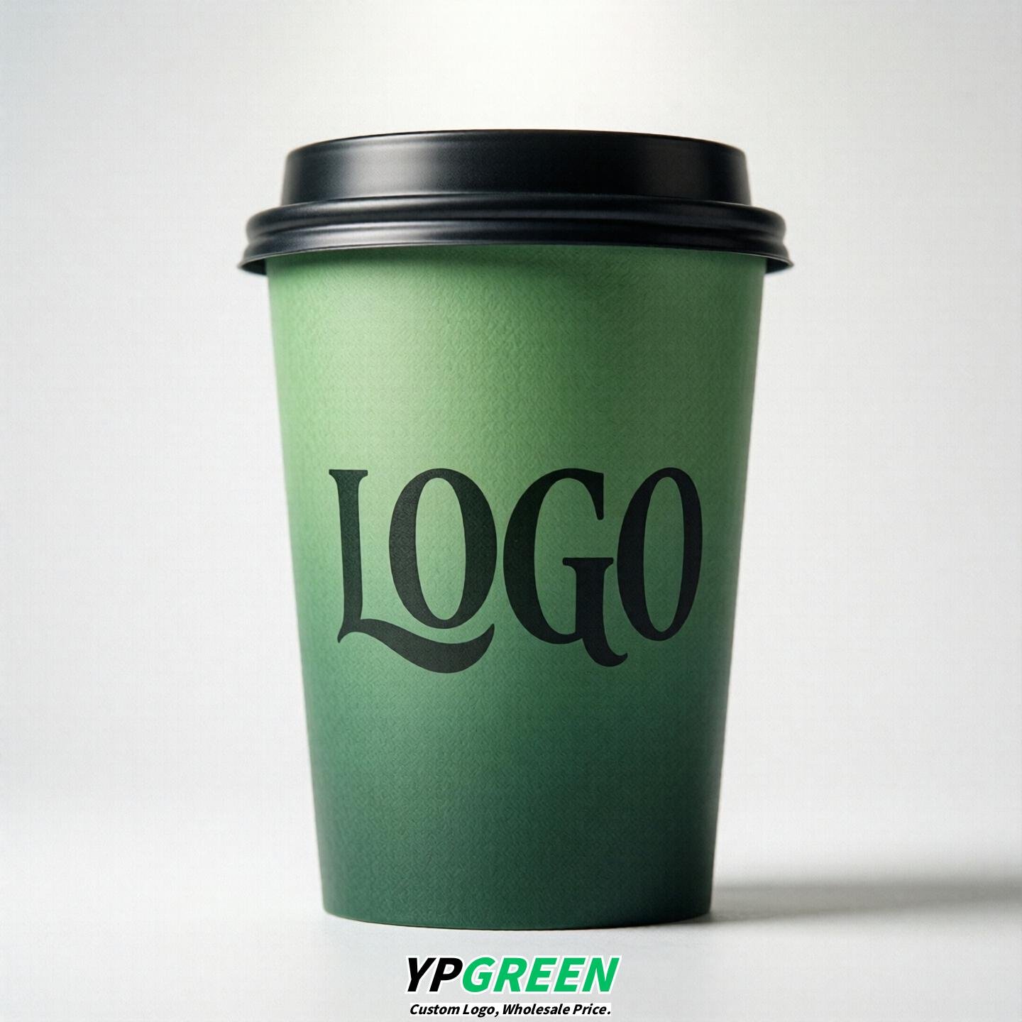 Green Gradient Paper Cups 8oz/10oz/12oz/16oz/20oz/22oz