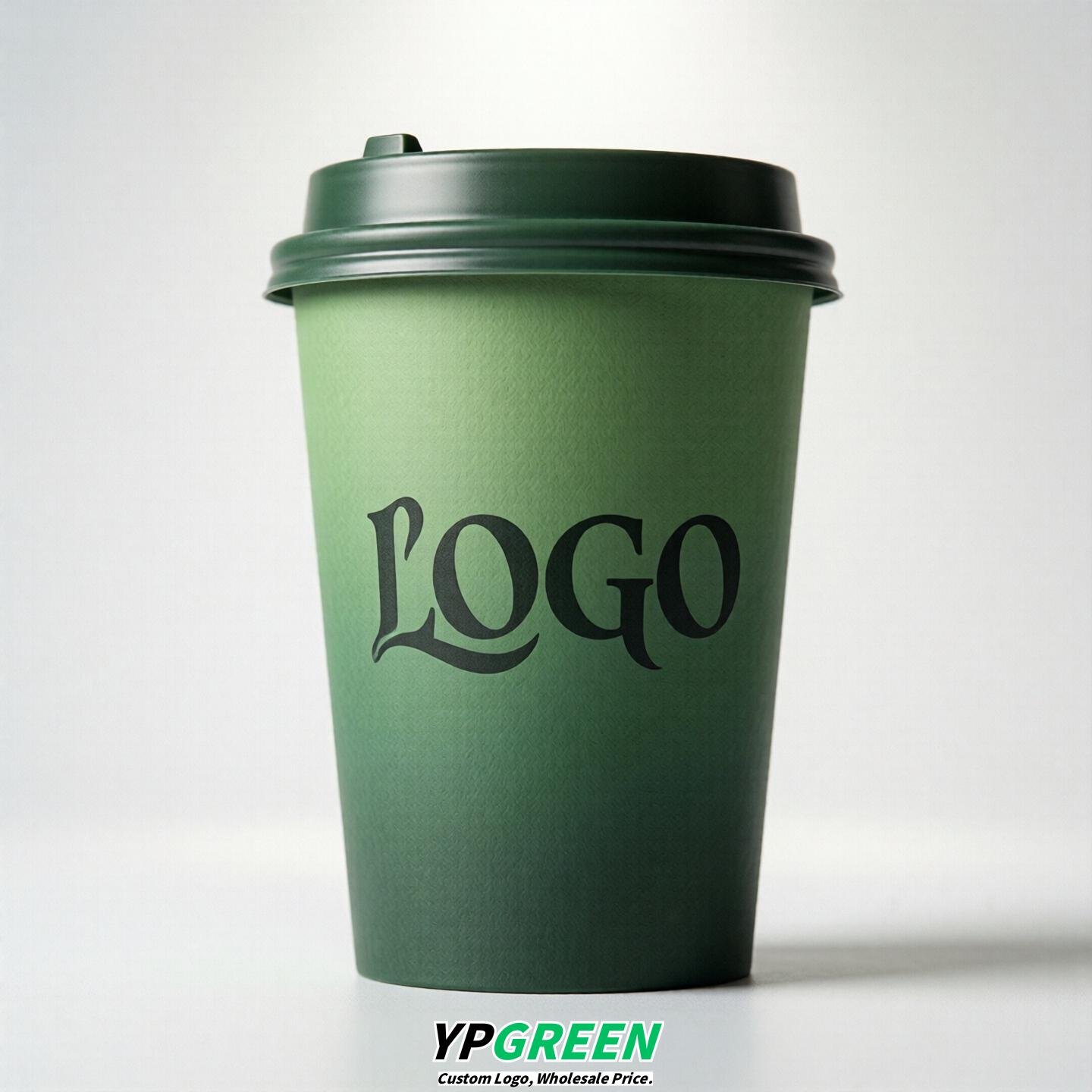 Green Gradient Paper Cups 8oz/10oz/12oz/16oz/20oz/22oz