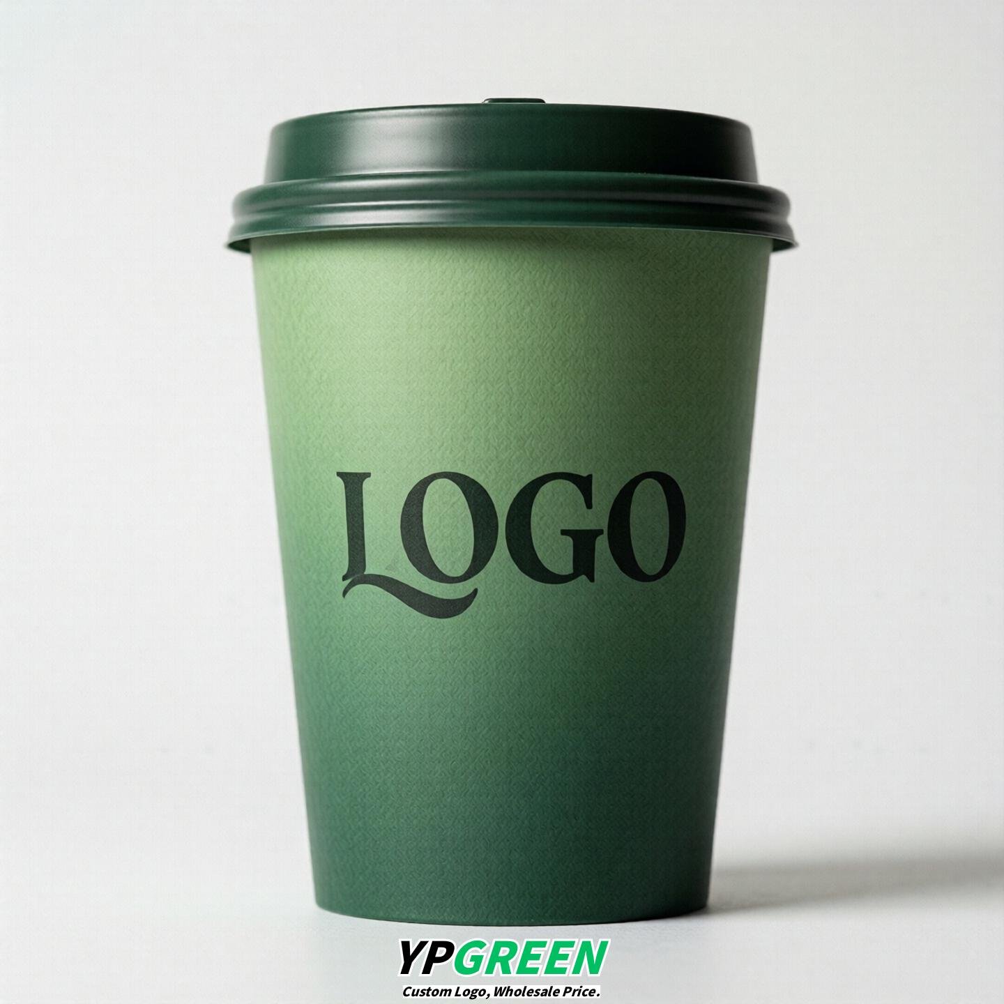 Green Gradient Paper Cups 8oz/10oz/12oz/16oz/20oz/22oz