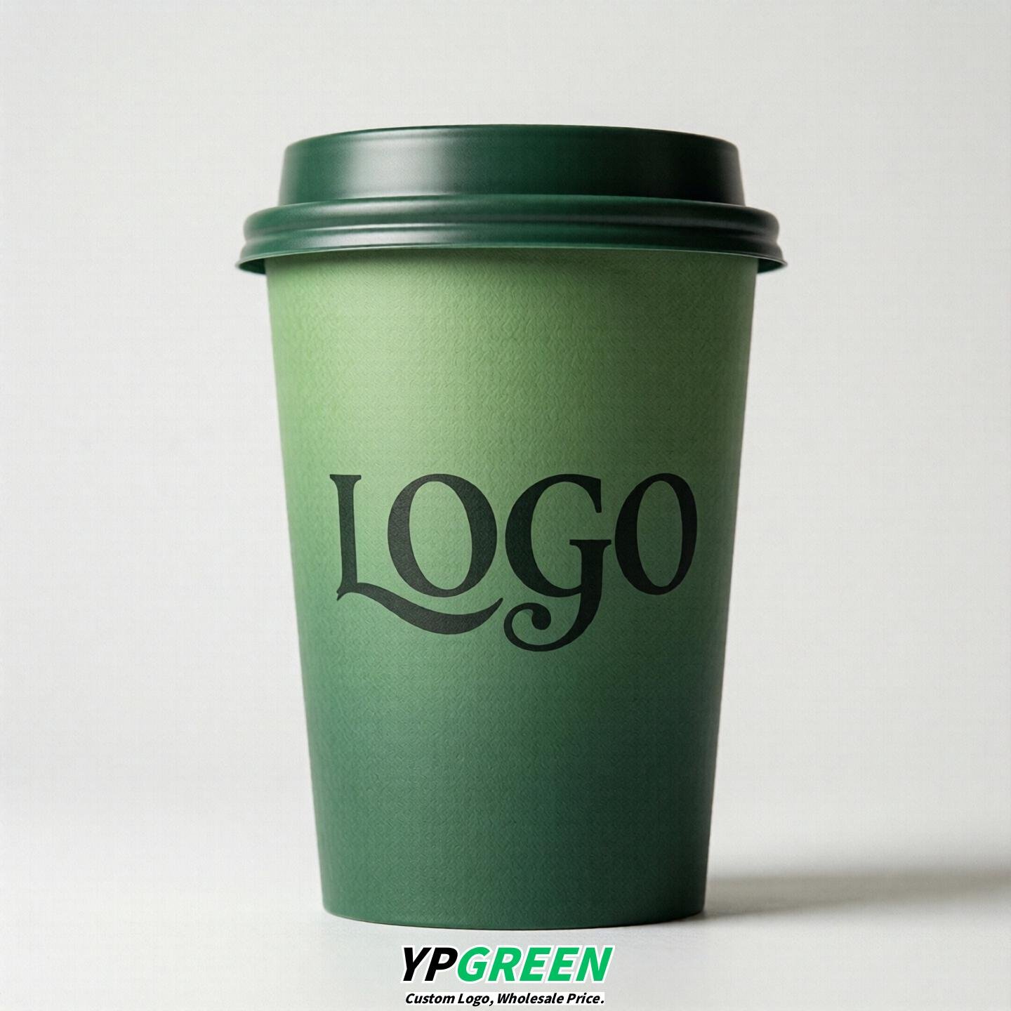 Green Gradient Paper Cups 8oz/10oz/12oz/16oz/20oz/22oz
