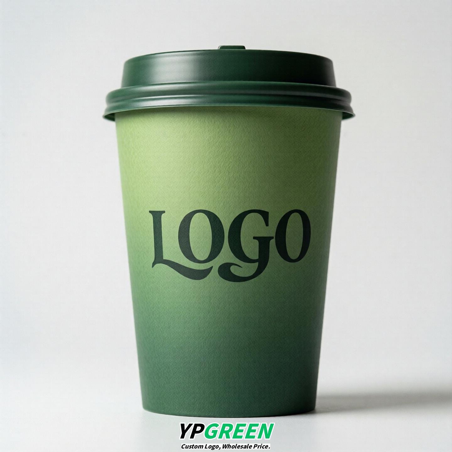 Green Gradient Paper Cups 8oz/10oz/12oz/16oz/20oz/22oz