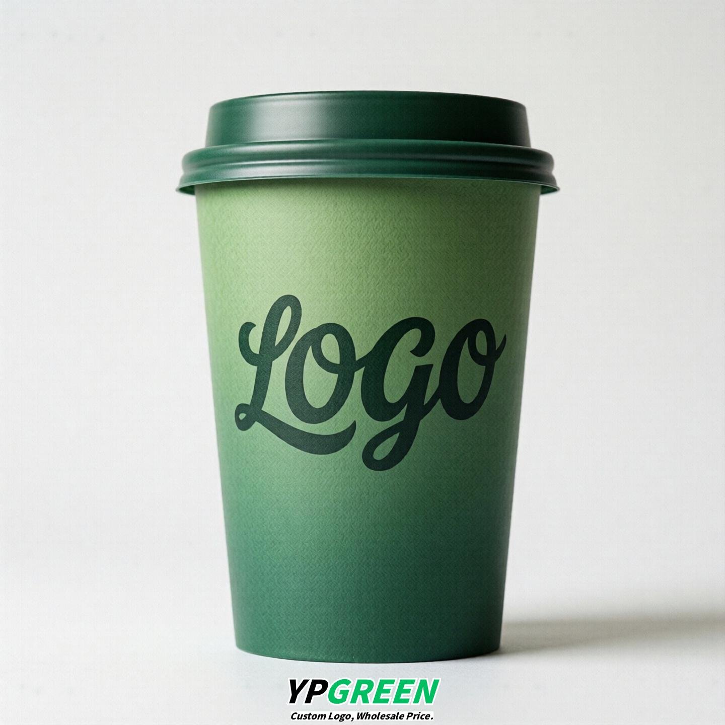 Green Gradient Paper Cups 8oz/10oz/12oz/16oz/20oz/22oz