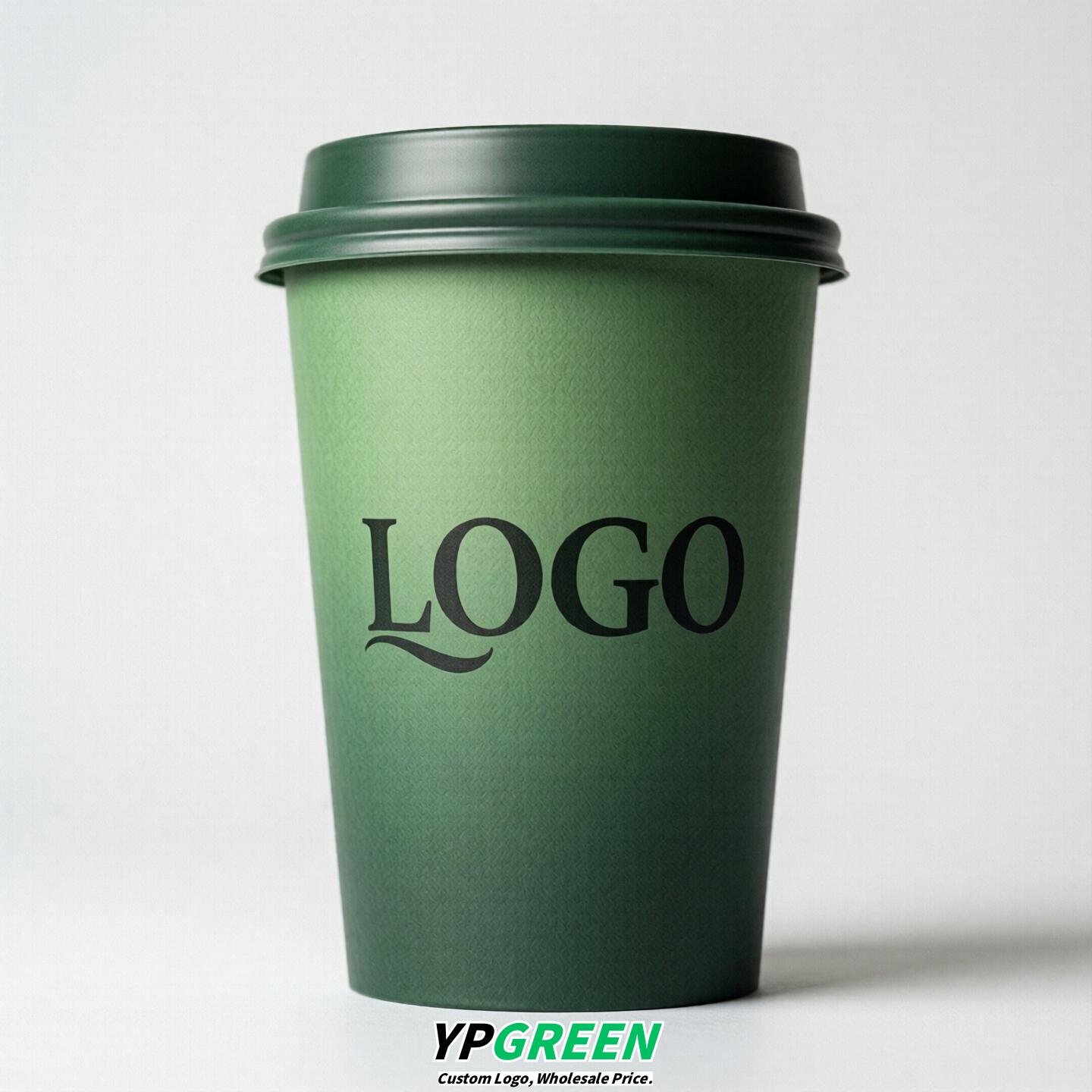 Green Gradient Paper Cups 8oz/10oz/12oz/16oz/20oz/22oz