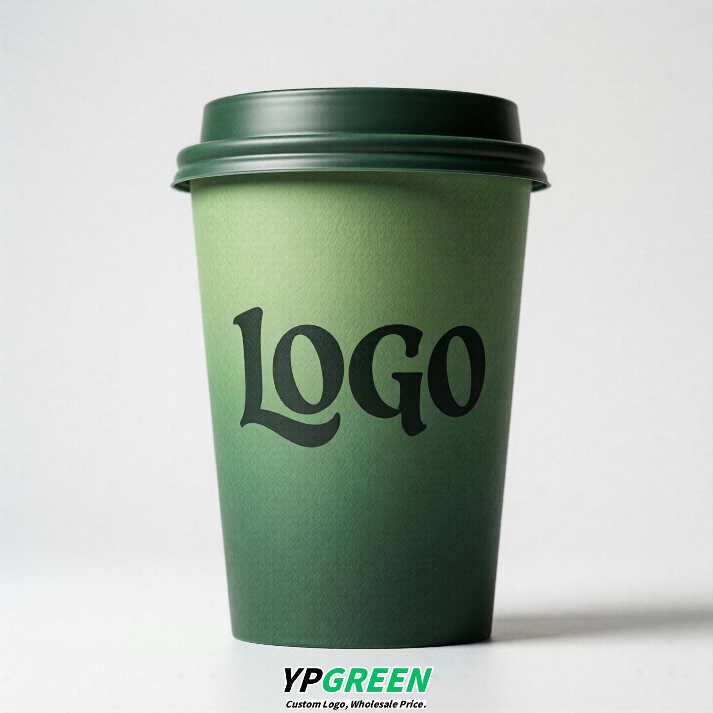 Green Gradient Paper Cups 8oz/10oz/12oz/16oz/20oz/22oz