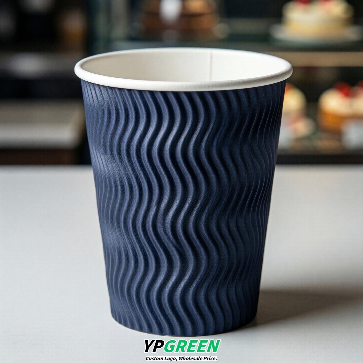 Indigo Embossed Paper Cups 10oz/12oz/16oz/20oz/22oz