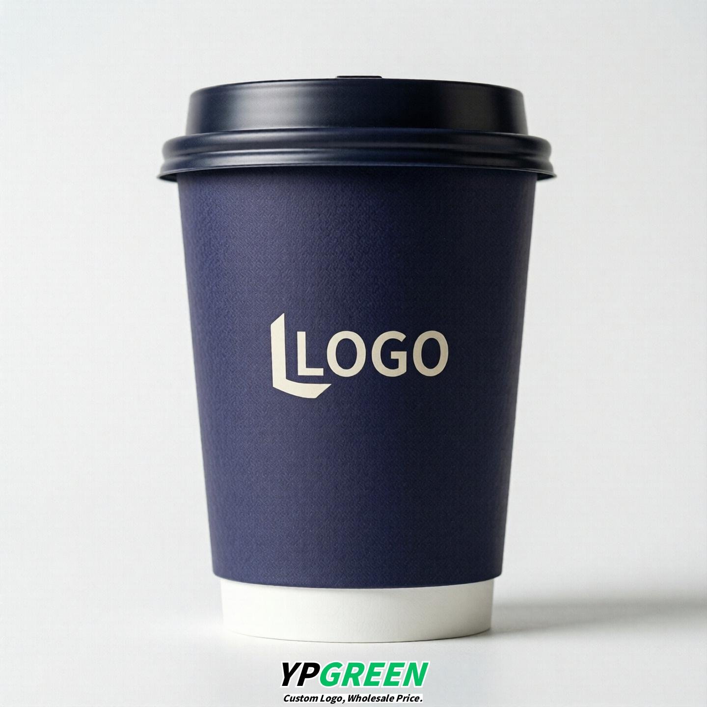 Indigo Custom Logo Paper Cups: 8-24oz & Double Wall