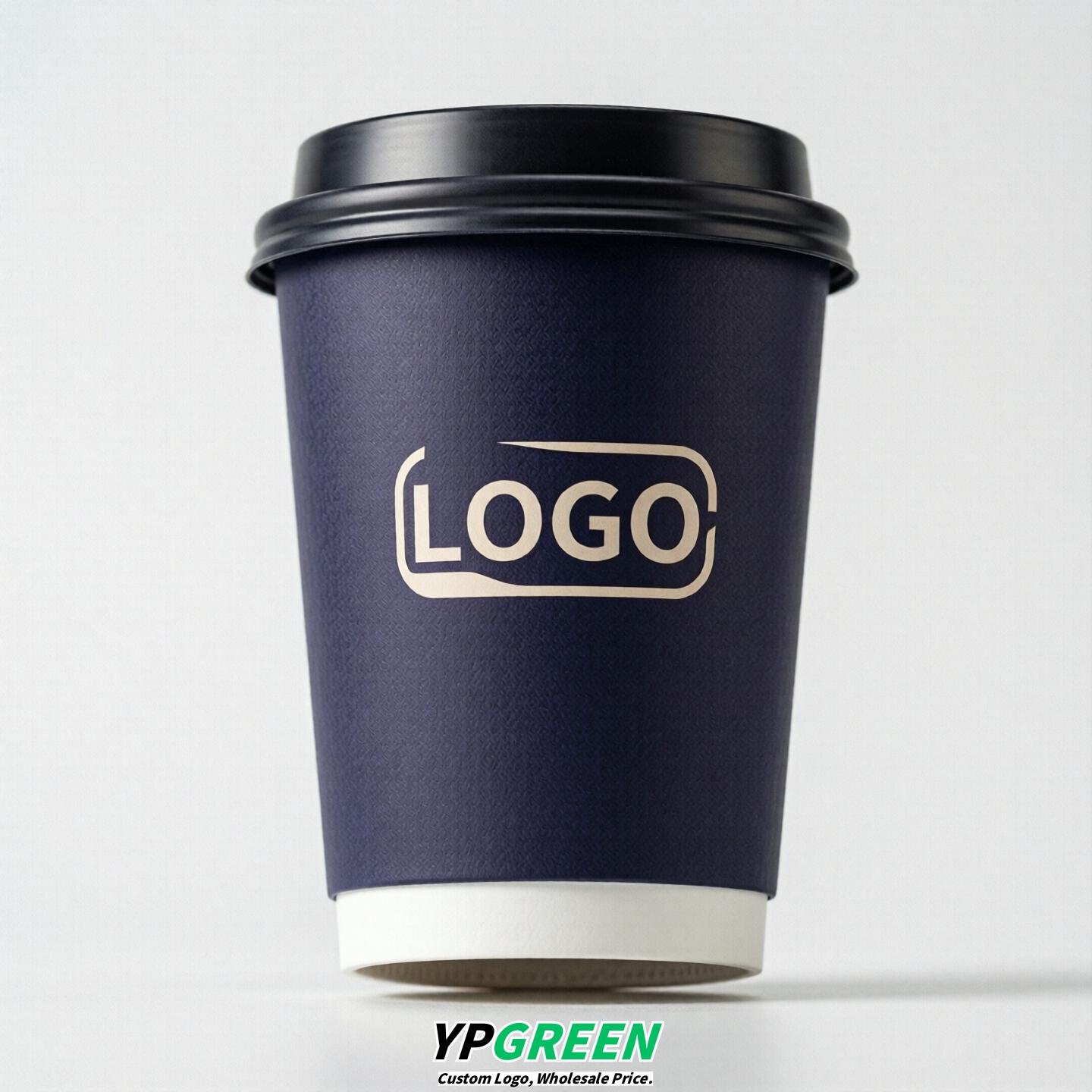Indigo Custom Logo Paper Cups: 8-24oz & Double Wall