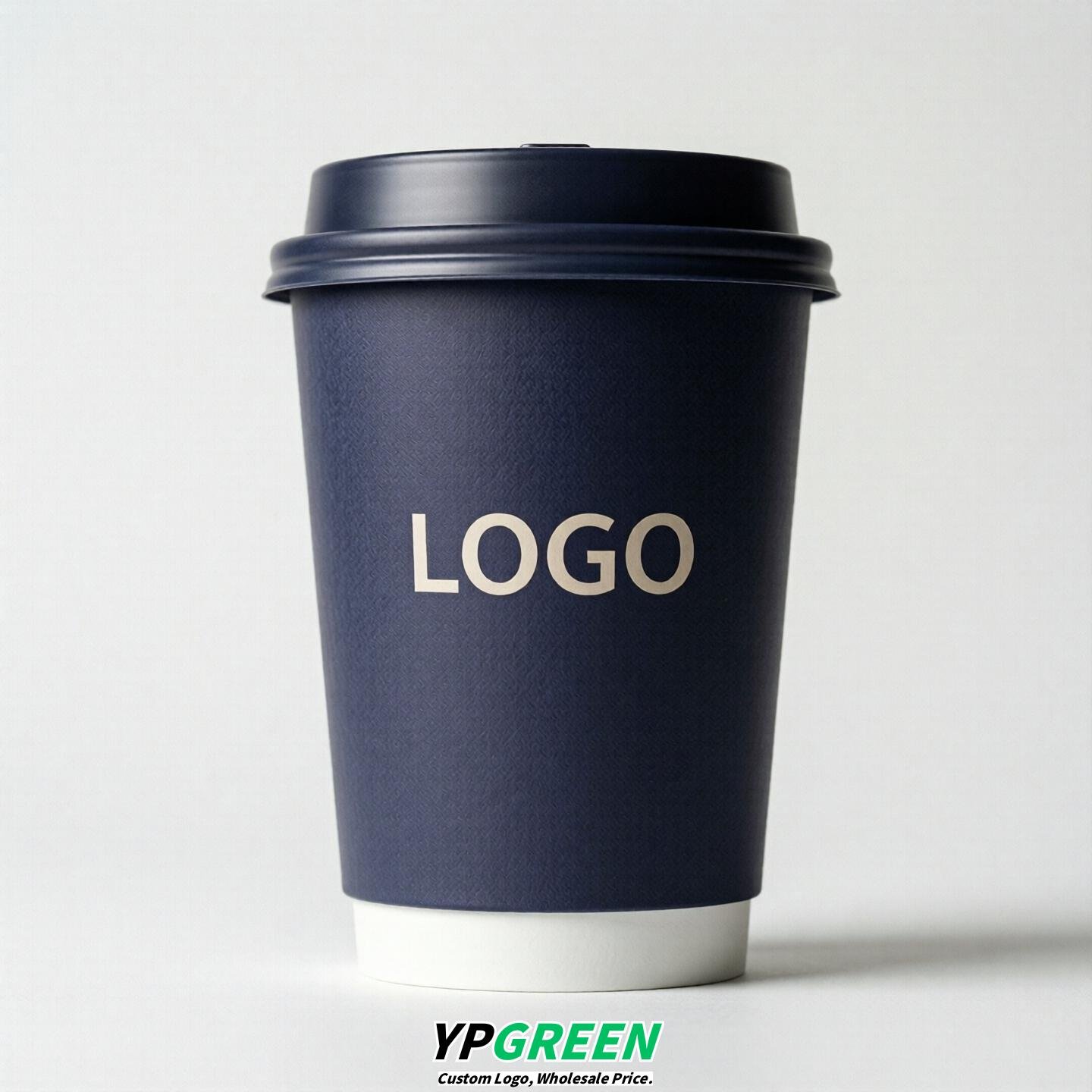 Indigo Custom Logo Paper Cups: 8-24oz & Double Wall