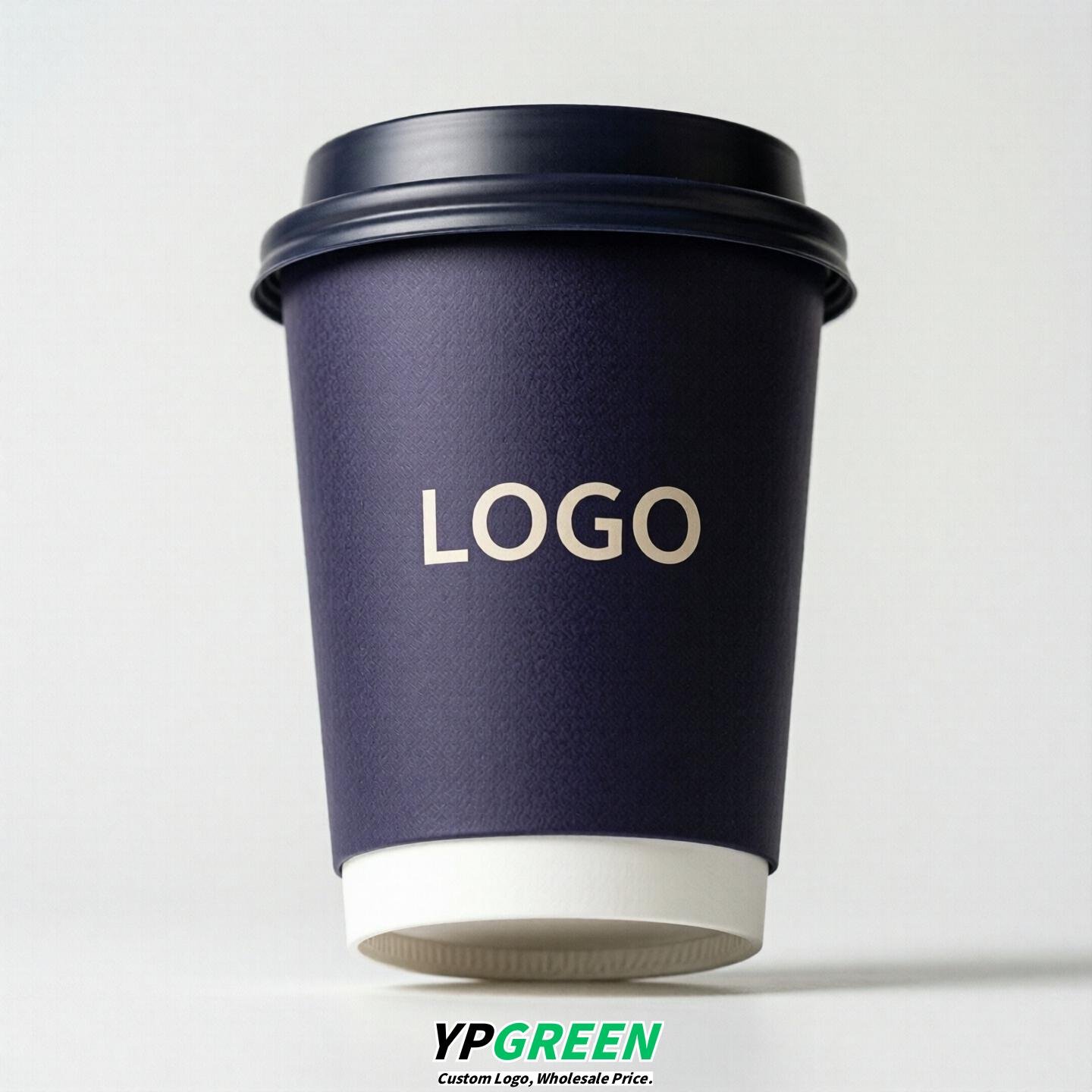 Indigo Custom Logo Paper Cups: 8-24oz & Double Wall