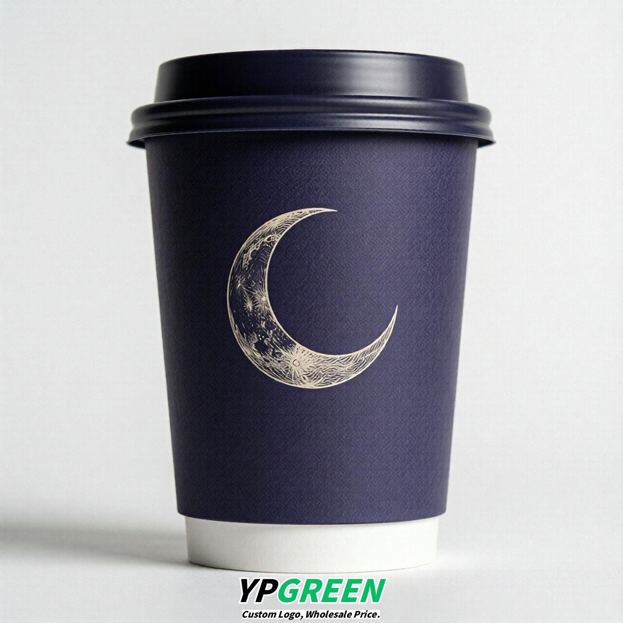 Indigo Moon Paper Cups with Lids 8-24oz