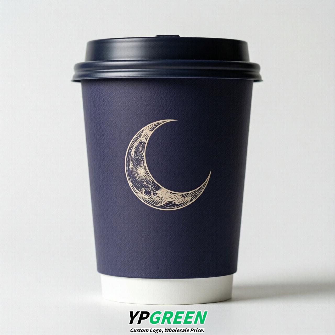 Indigo Moon Paper Cups with Lids 8-24oz
