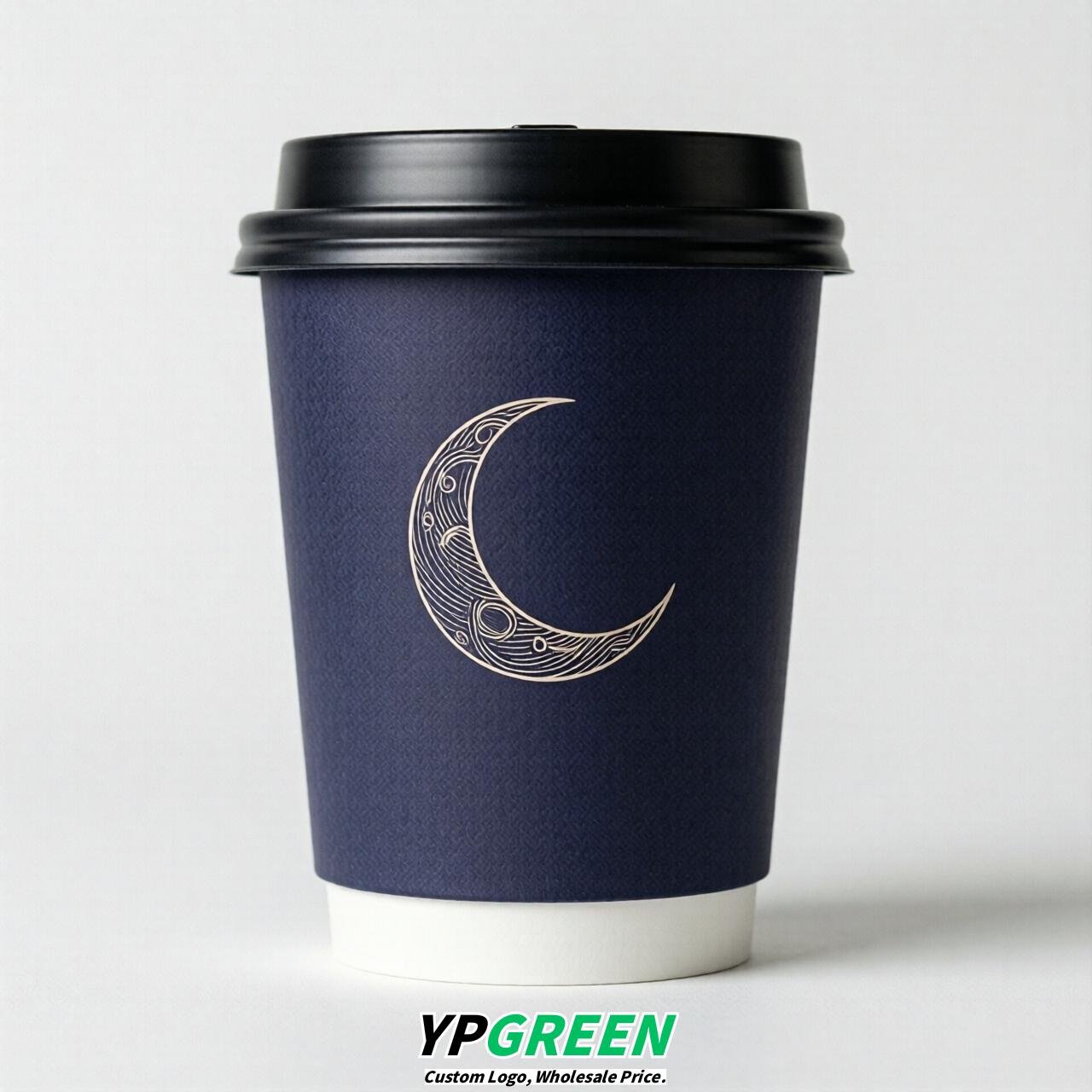 Indigo Moon Paper Cups with Lids 8-24oz