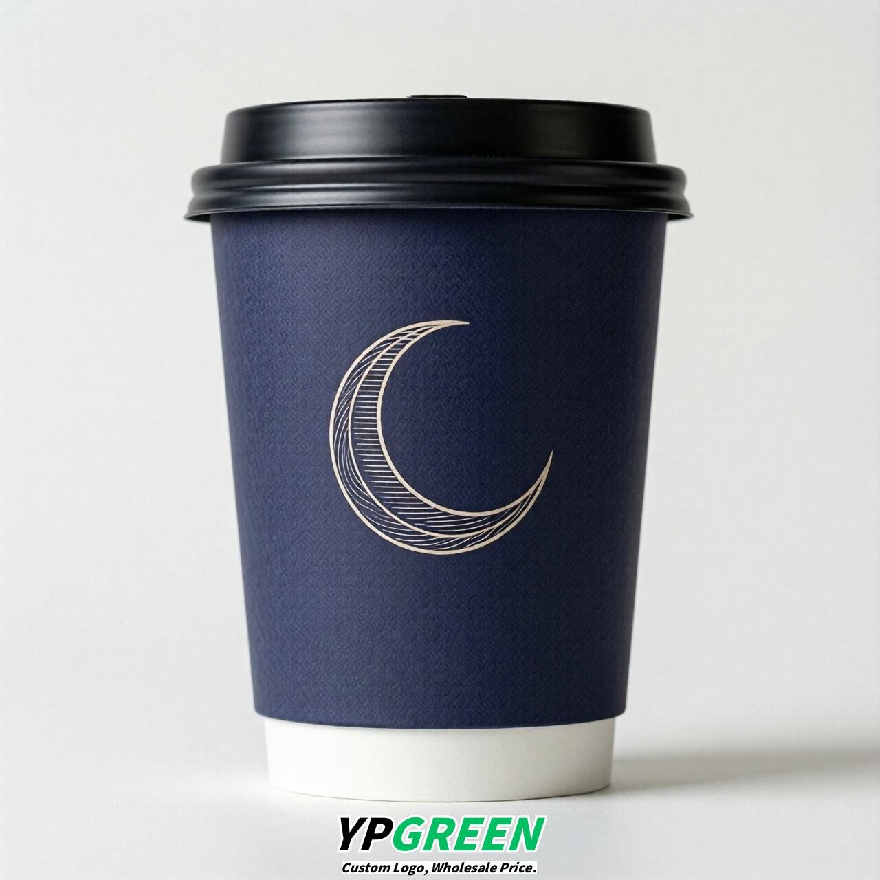 Indigo Moon Paper Cups with Lids 8-24oz