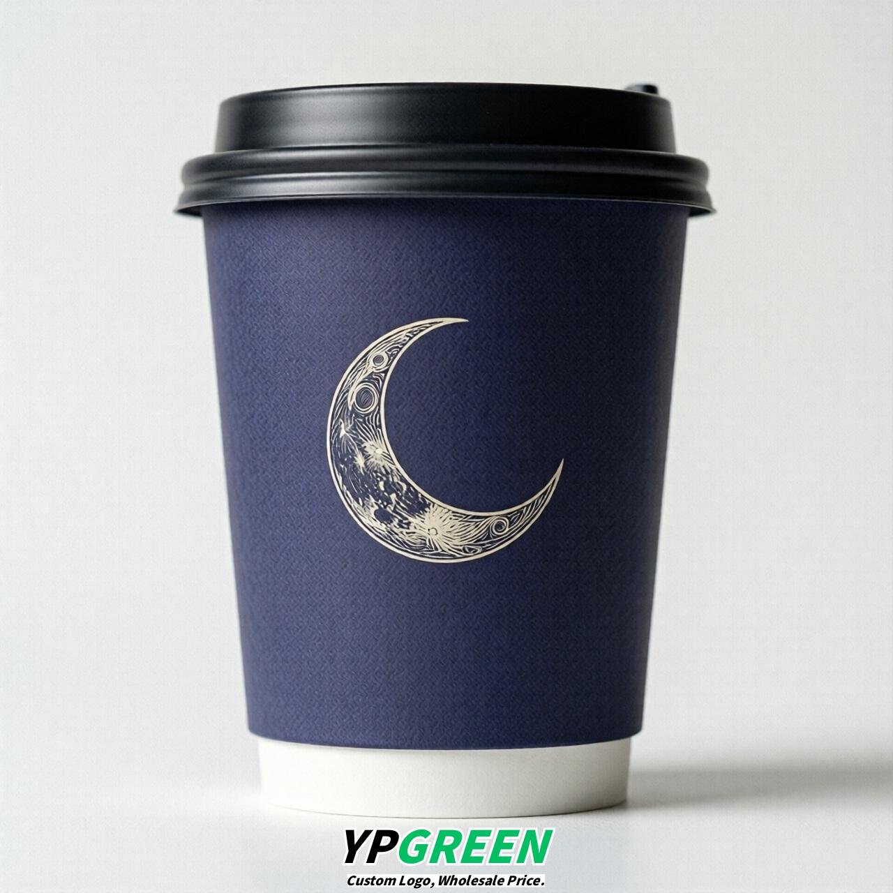 Indigo Moon Paper Cups with Lids 8-24oz