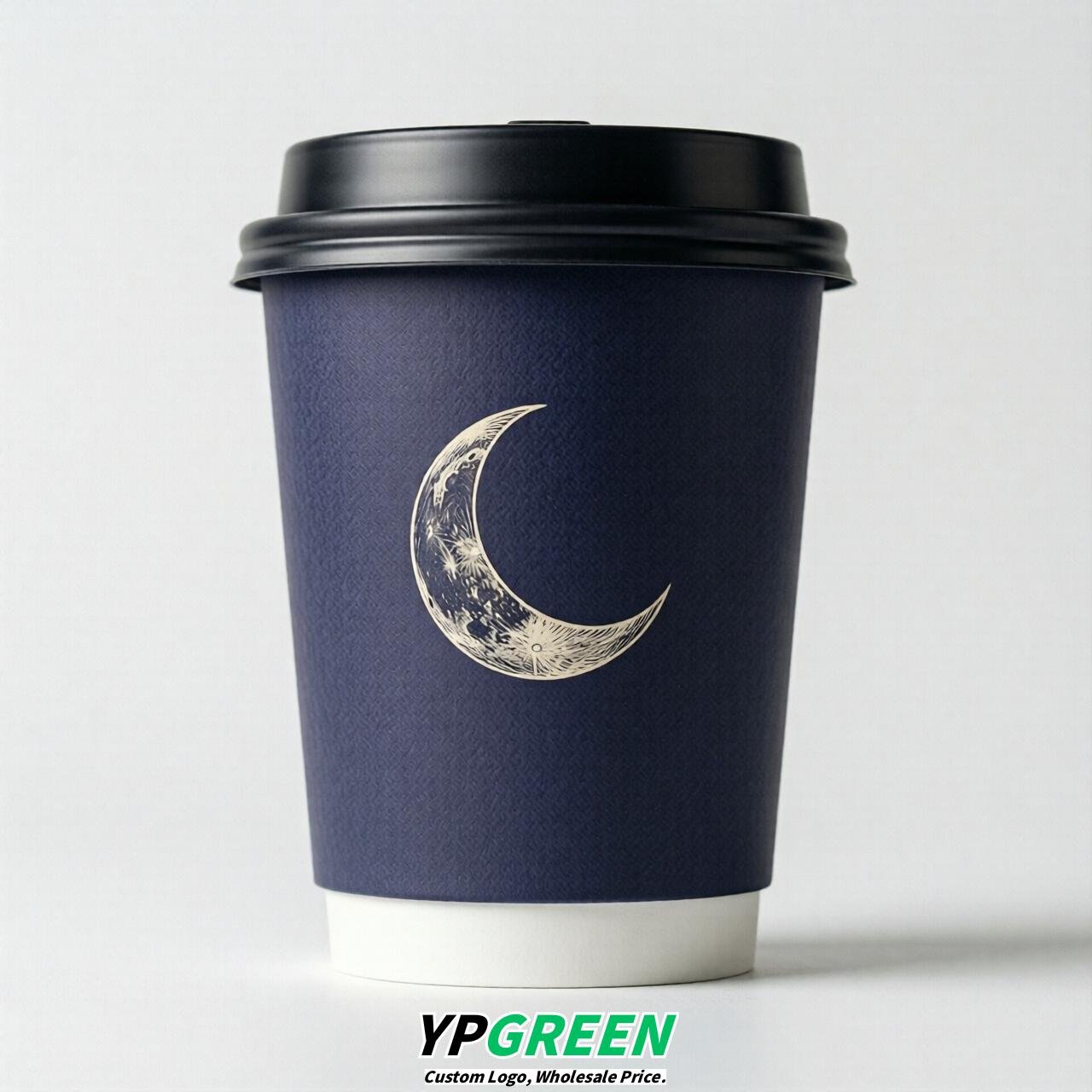 Indigo Moon Paper Cups with Lids 8-24oz