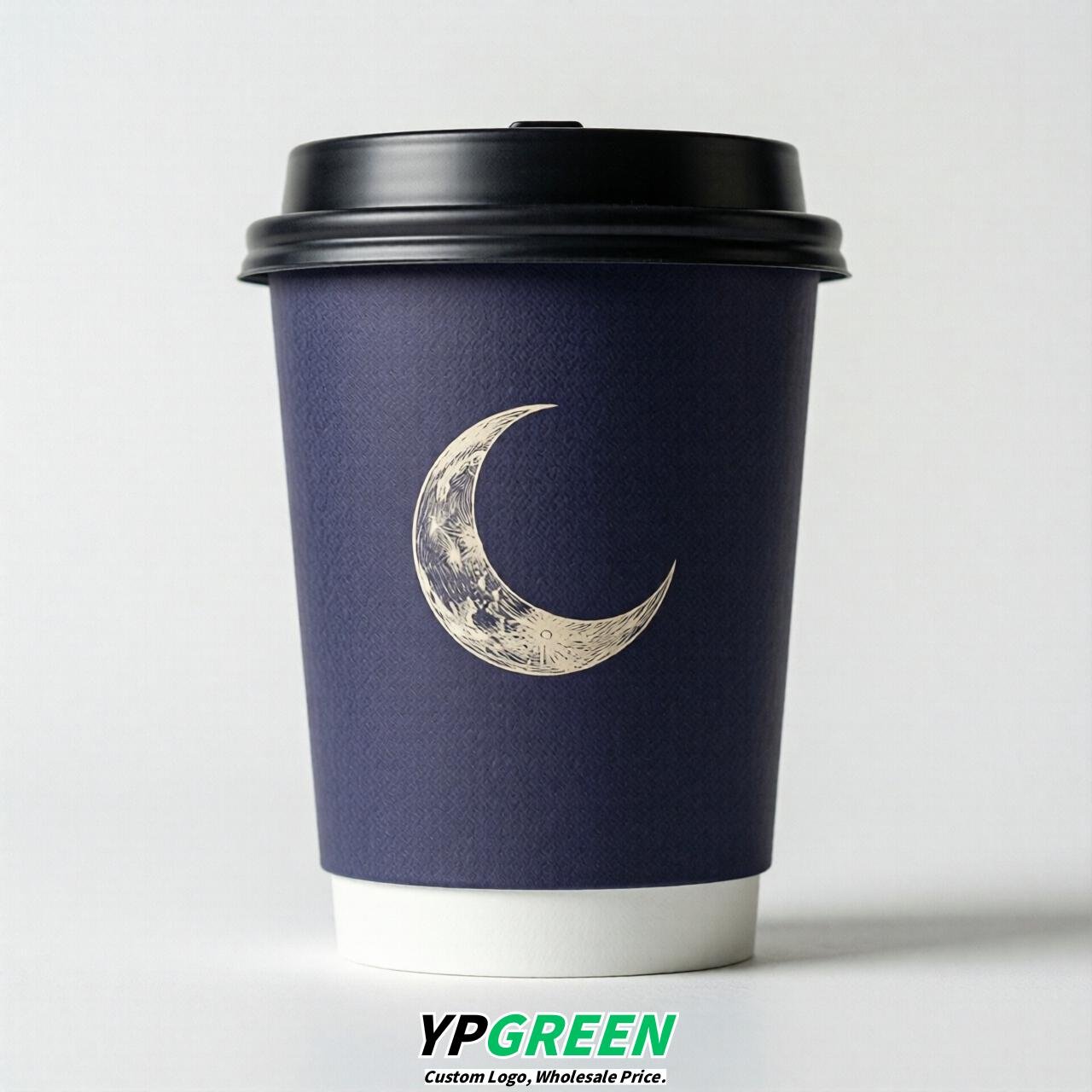 Indigo Moon Paper Cups with Lids 8-24oz