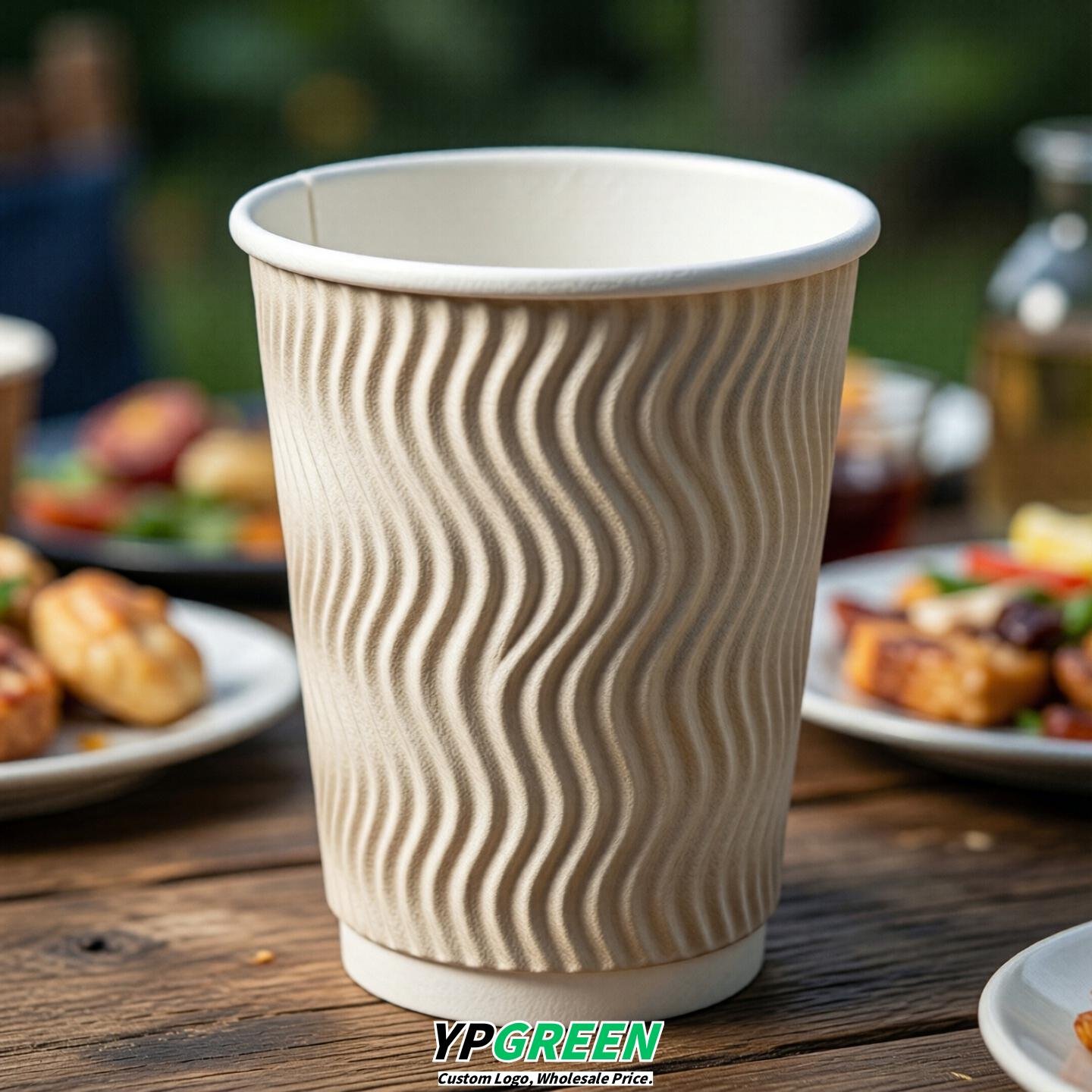 Ivory Embossed Paper Cups 10oz/12oz/16oz/20oz/22oz
