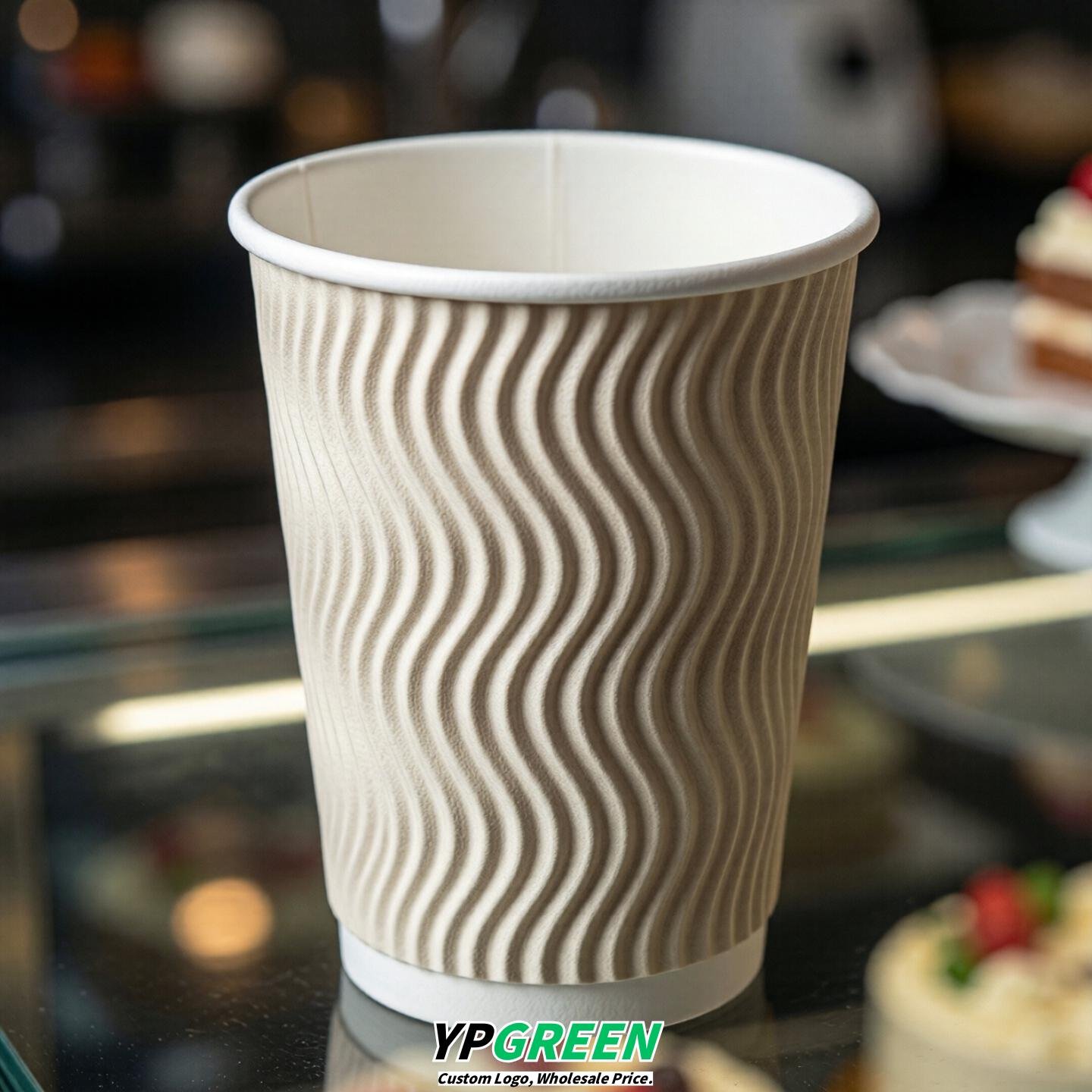 Ivory Embossed Paper Cups 10oz/12oz/16oz/20oz/22oz
