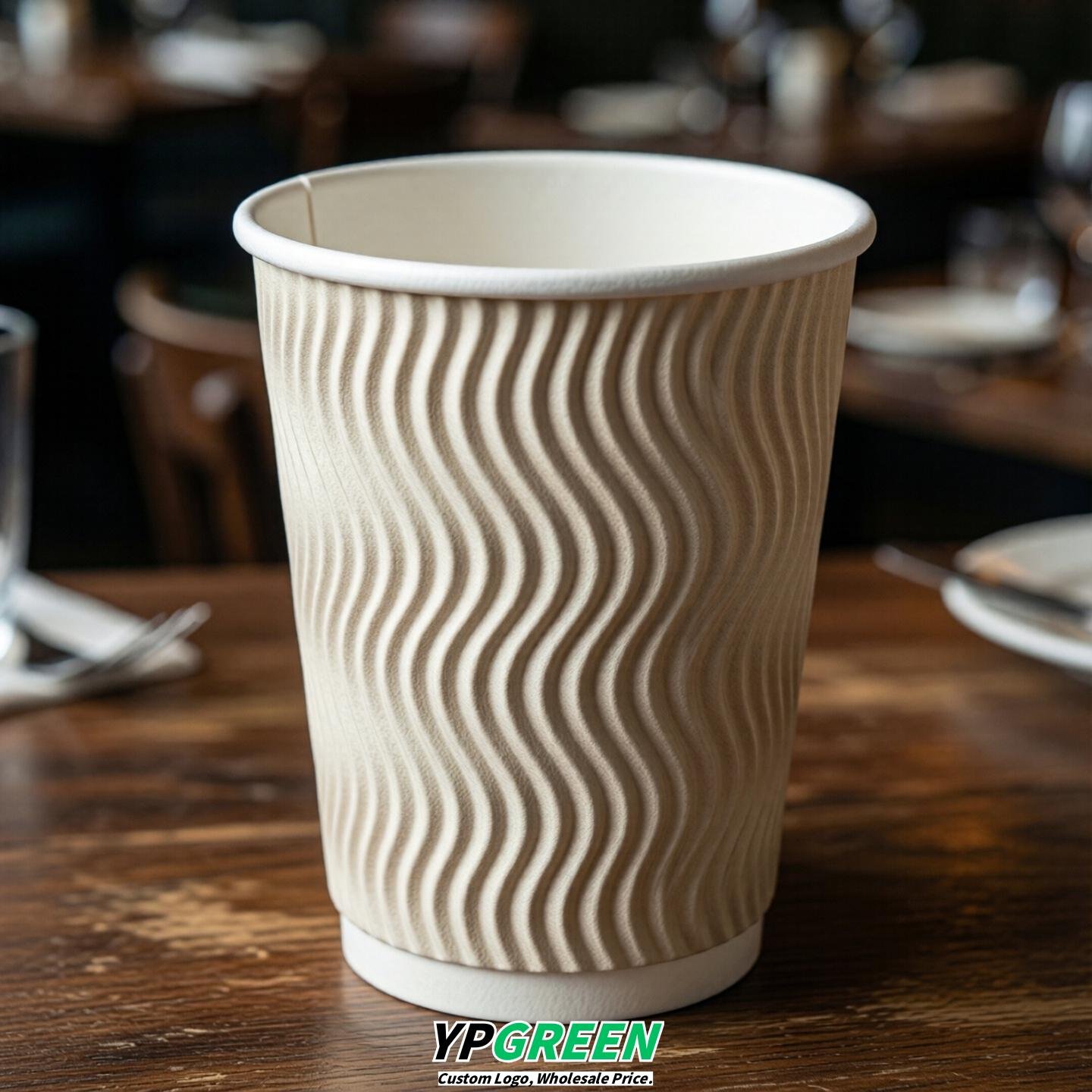 Ivory Embossed Paper Cups 10oz/12oz/16oz/20oz/22oz