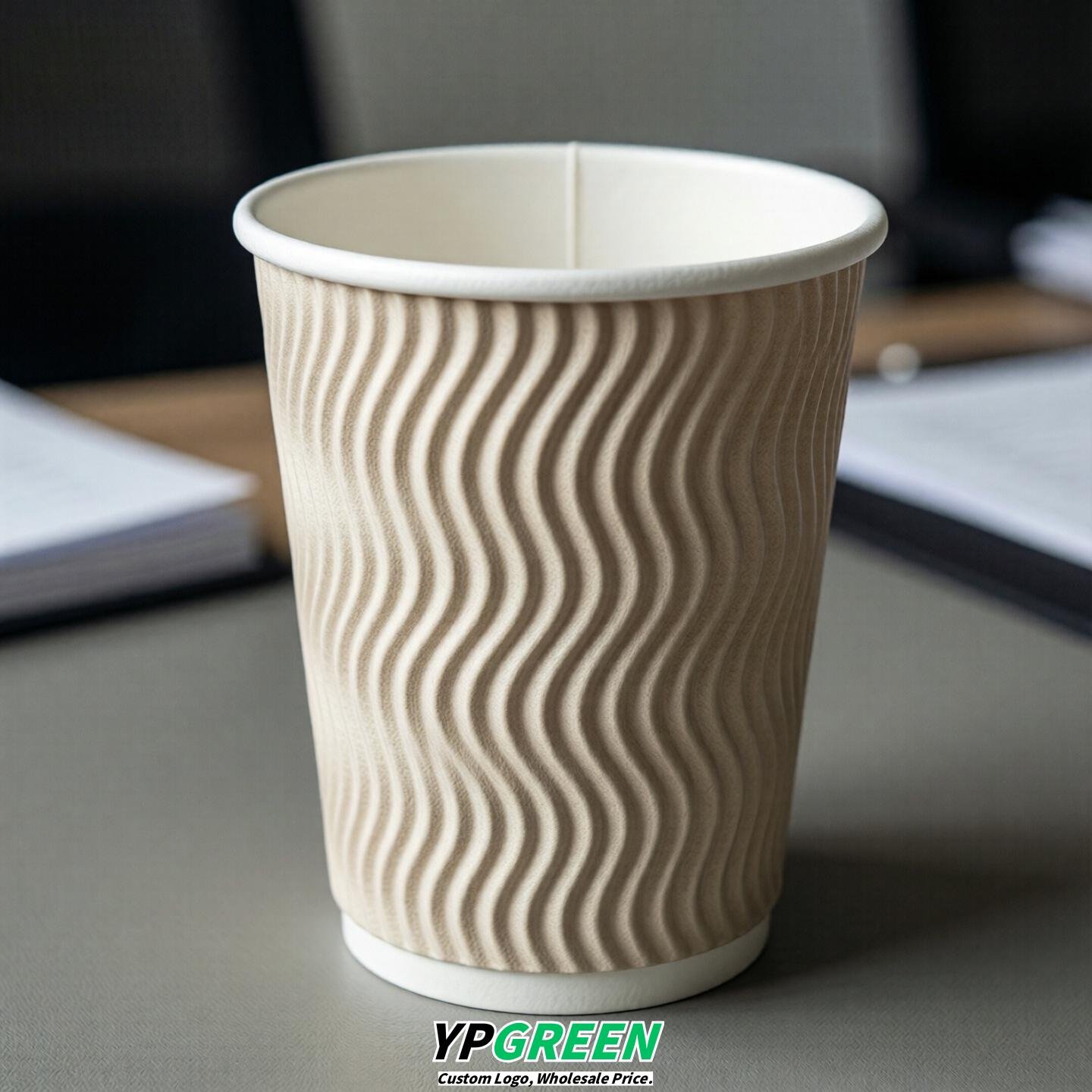 Ivory Embossed Paper Cups 10oz/12oz/16oz/20oz/22oz