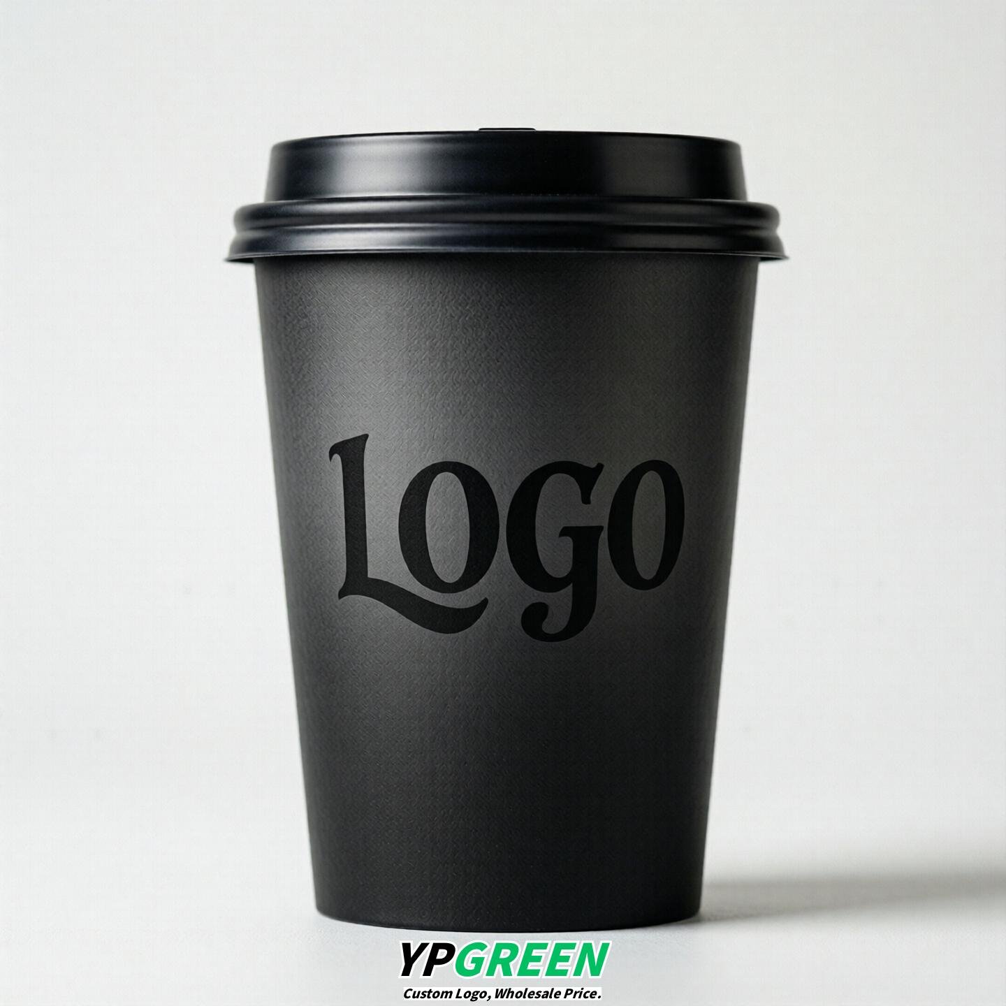 Jet Black Gradient Paper Cups 8oz/10oz/12oz/16oz/20oz/22oz