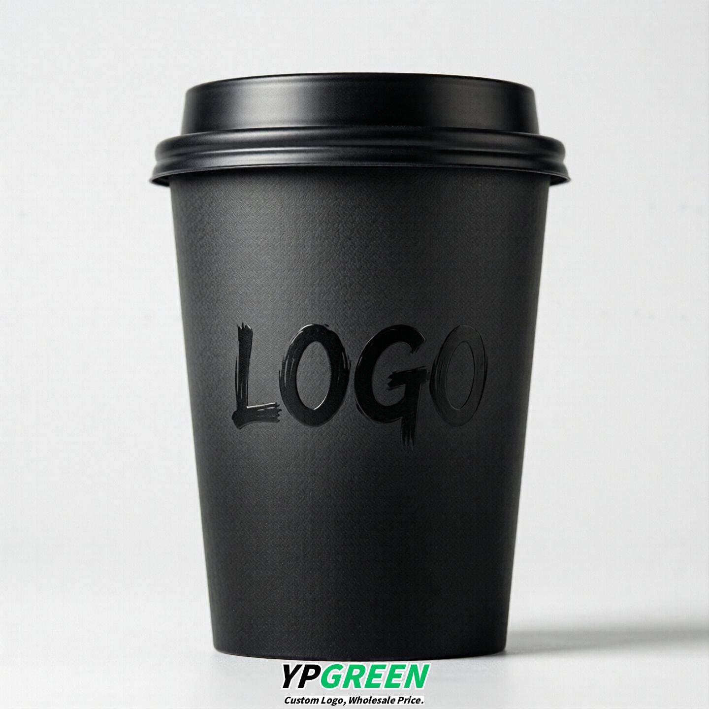 Jet Black Gradient Paper Cups 8oz/10oz/12oz/16oz/20oz/22oz