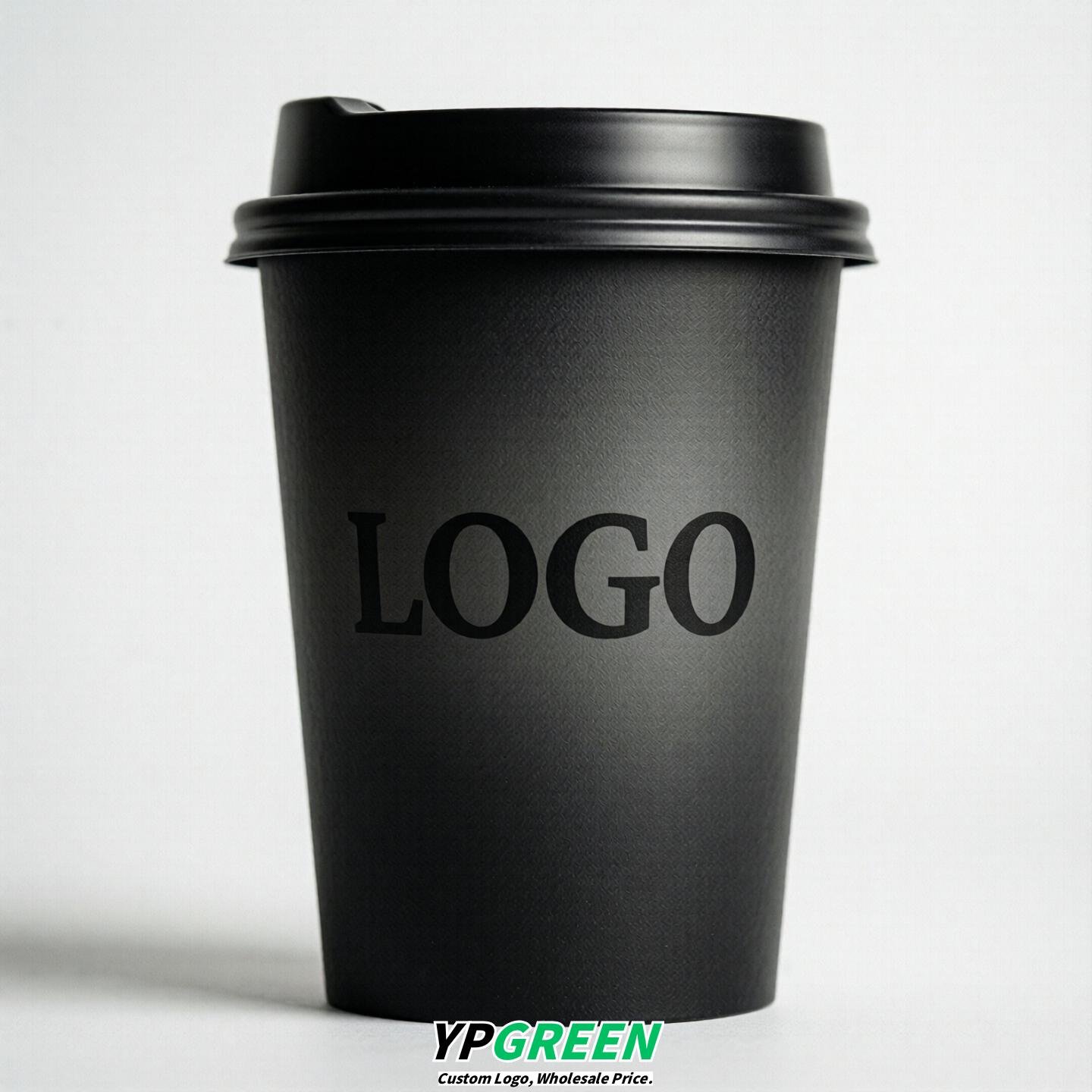 Jet Black Gradient Paper Cups 8oz/10oz/12oz/16oz/20oz/22oz