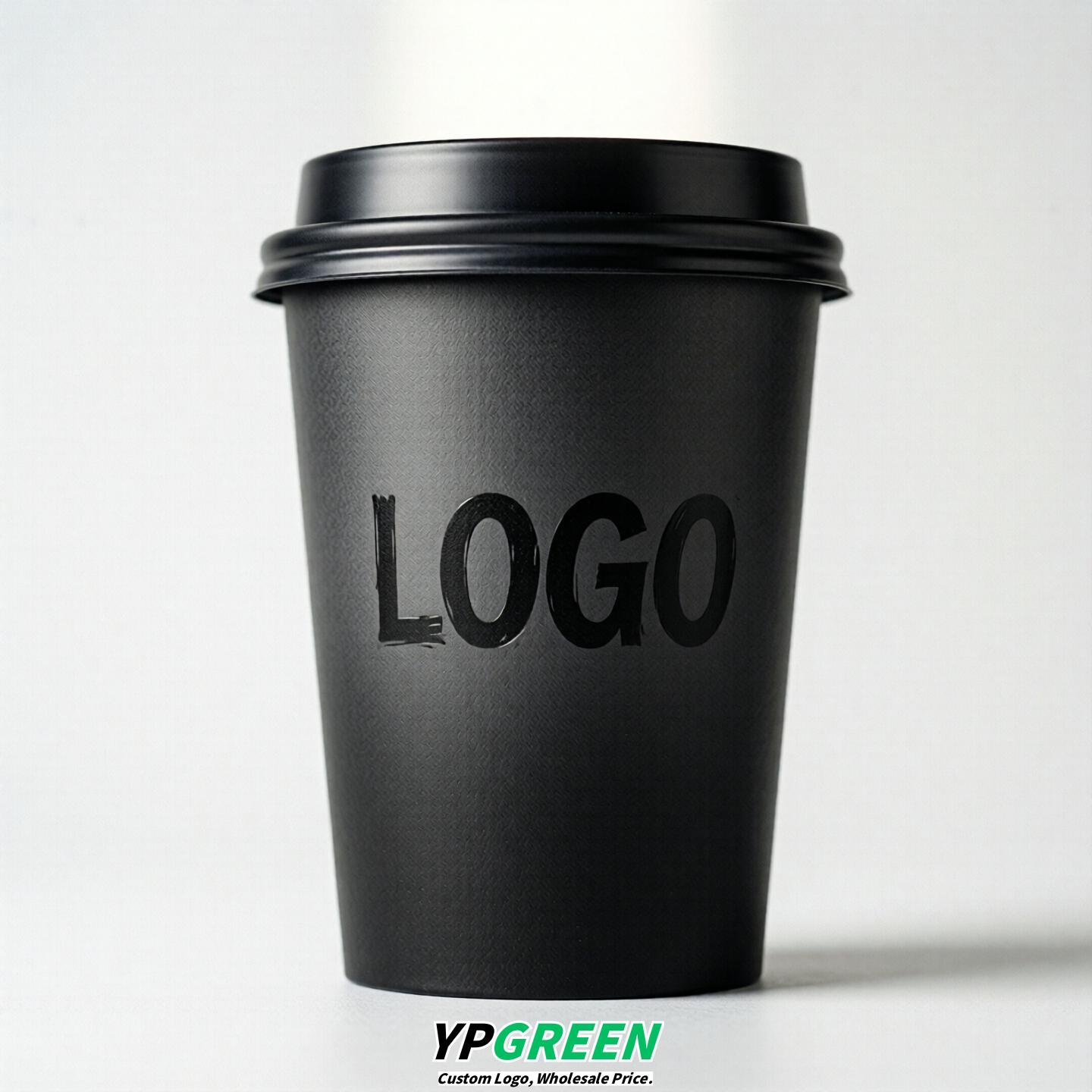 Jet Black Gradient Paper Cups 8oz/10oz/12oz/16oz/20oz/22oz