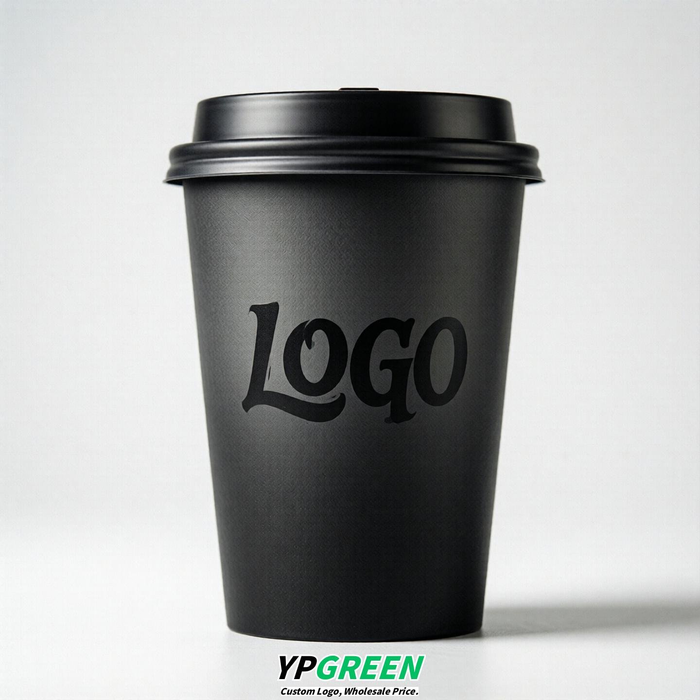 Jet Black Gradient Paper Cups 8oz/10oz/12oz/16oz/20oz/22oz