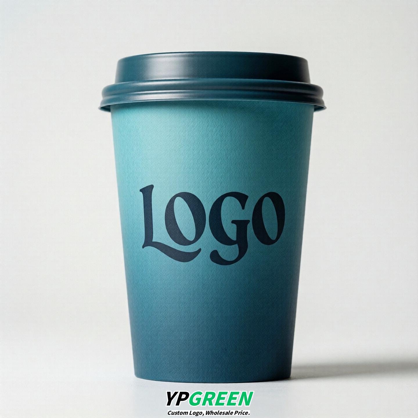 Lake Blue Gradient Paper Cups 8oz/10oz/12oz/16oz/20oz/22oz