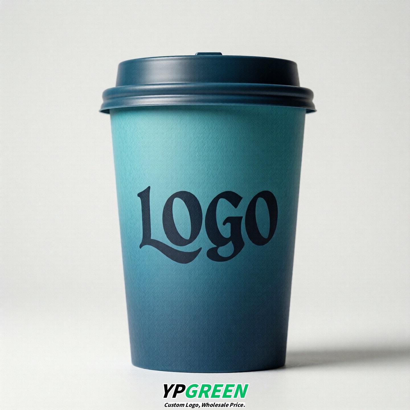 Lake Blue Gradient Paper Cups 8oz/10oz/12oz/16oz/20oz/22oz