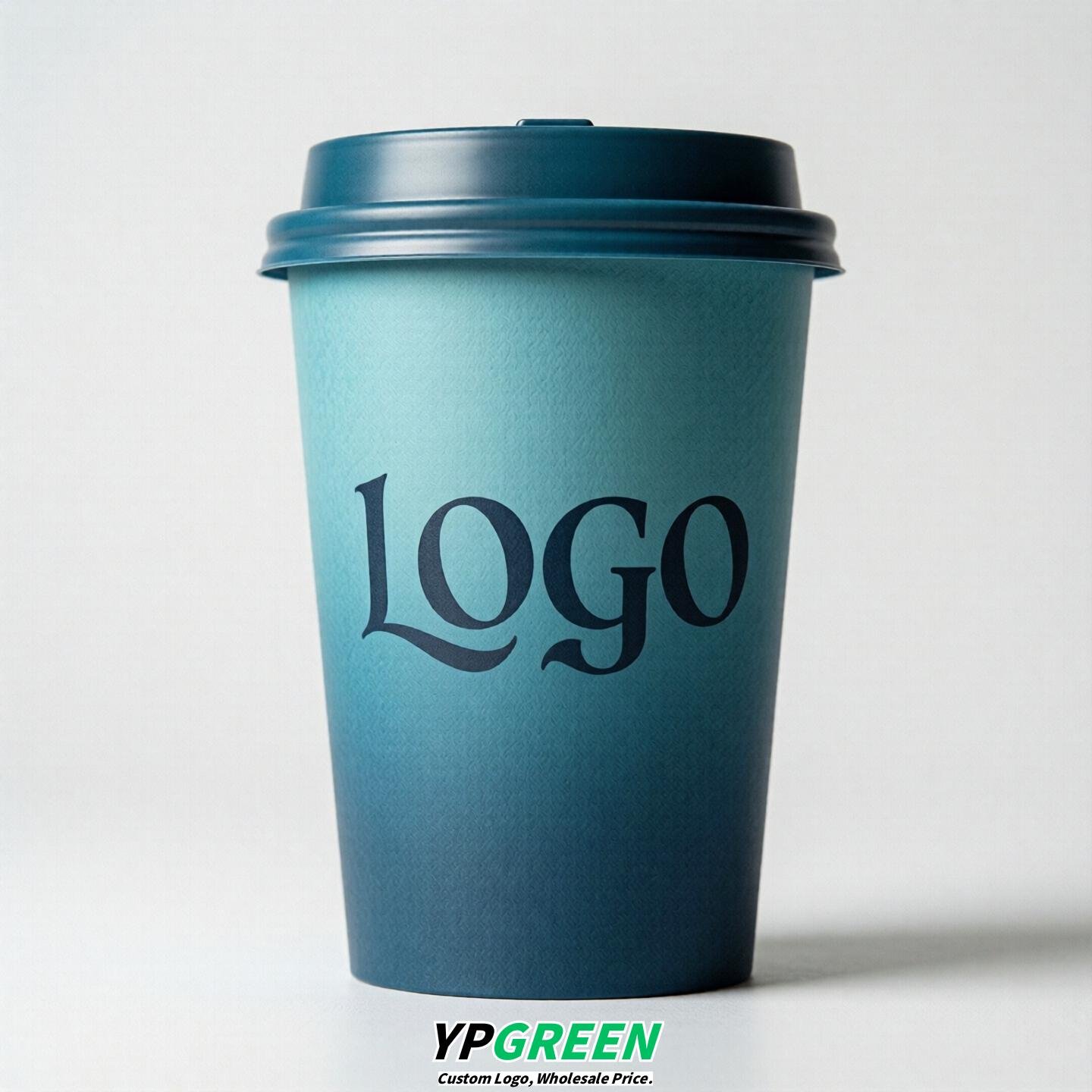 Lake Blue Gradient Paper Cups 8oz/10oz/12oz/16oz/20oz/22oz