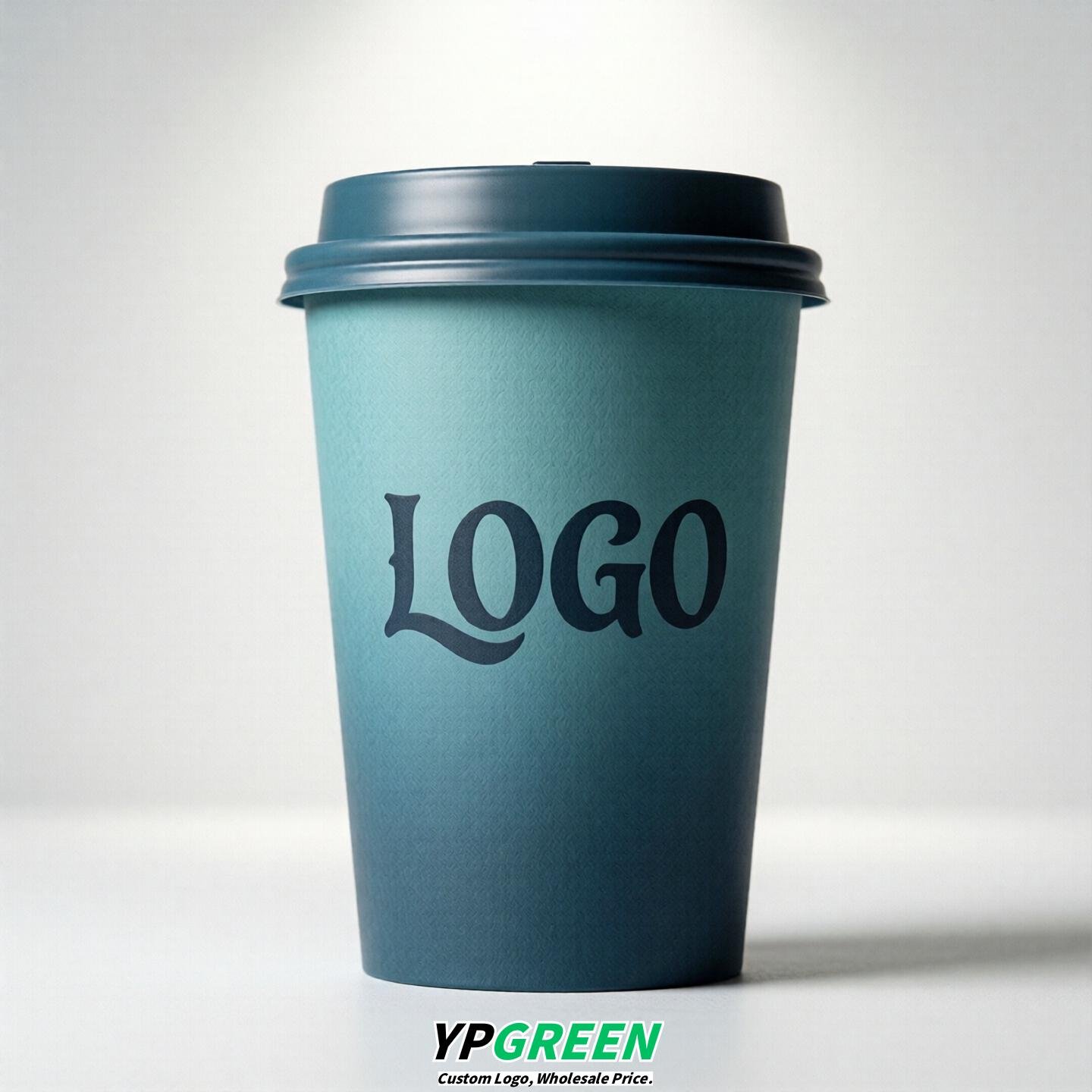 Lake Blue Gradient Paper Cups 8oz/10oz/12oz/16oz/20oz/22oz
