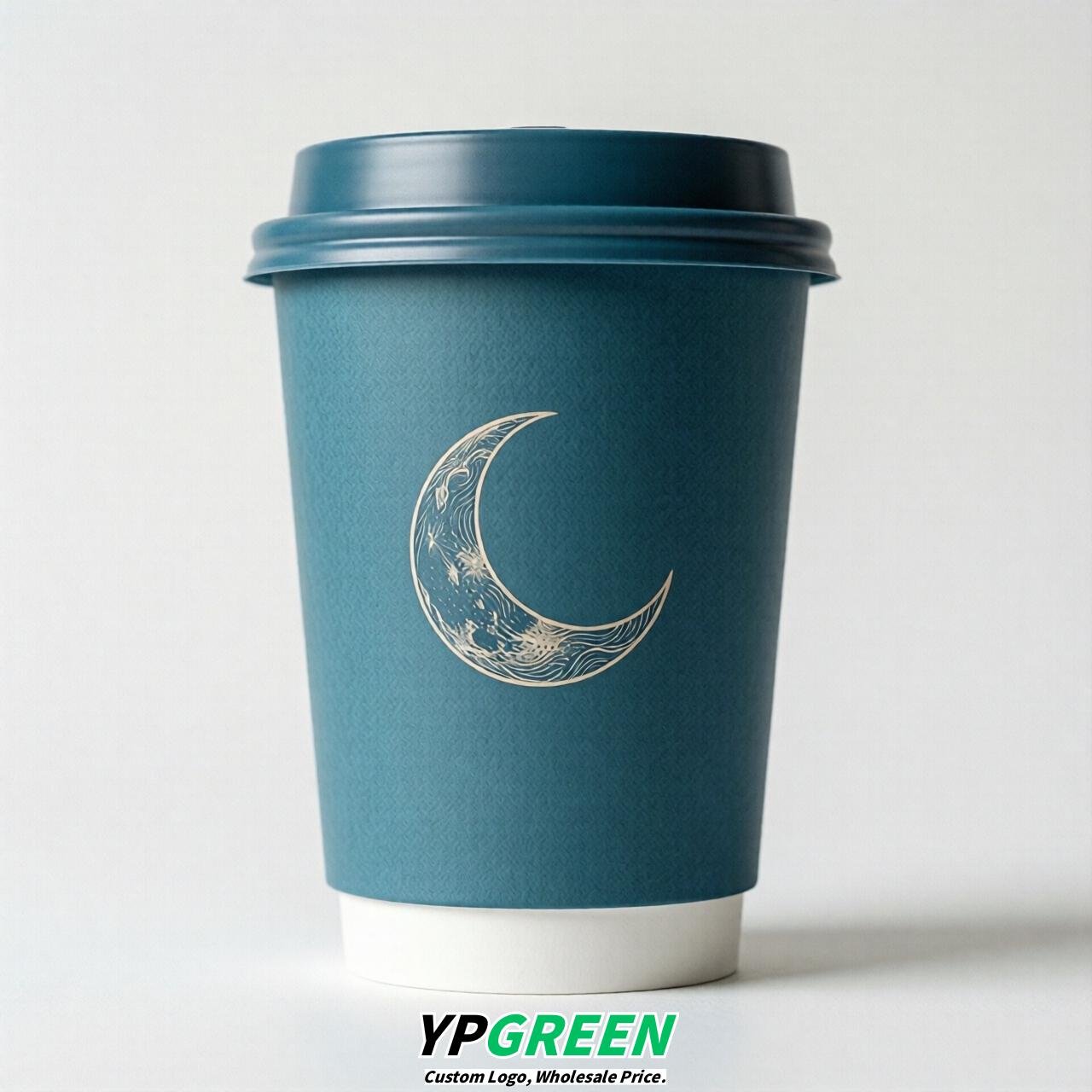 Lake Blue Moon Paper Cups with Lids 8-24oz