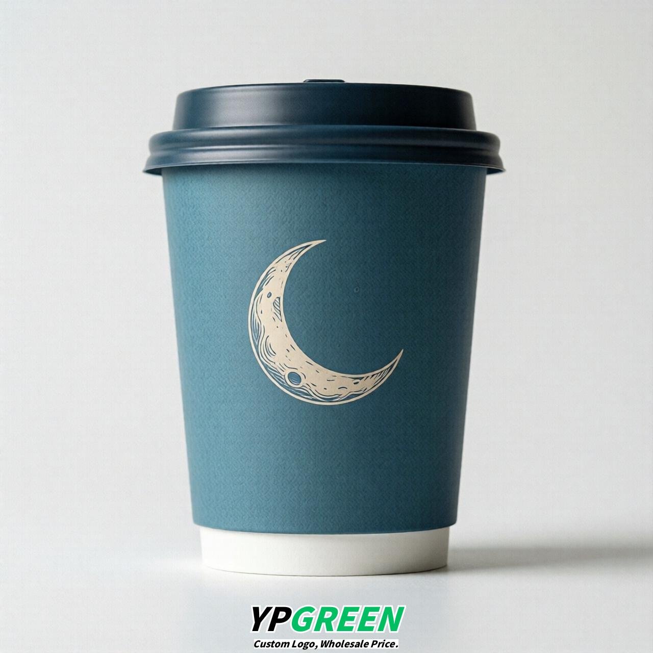 Lake Blue Moon Paper Cups with Lids 8-24oz