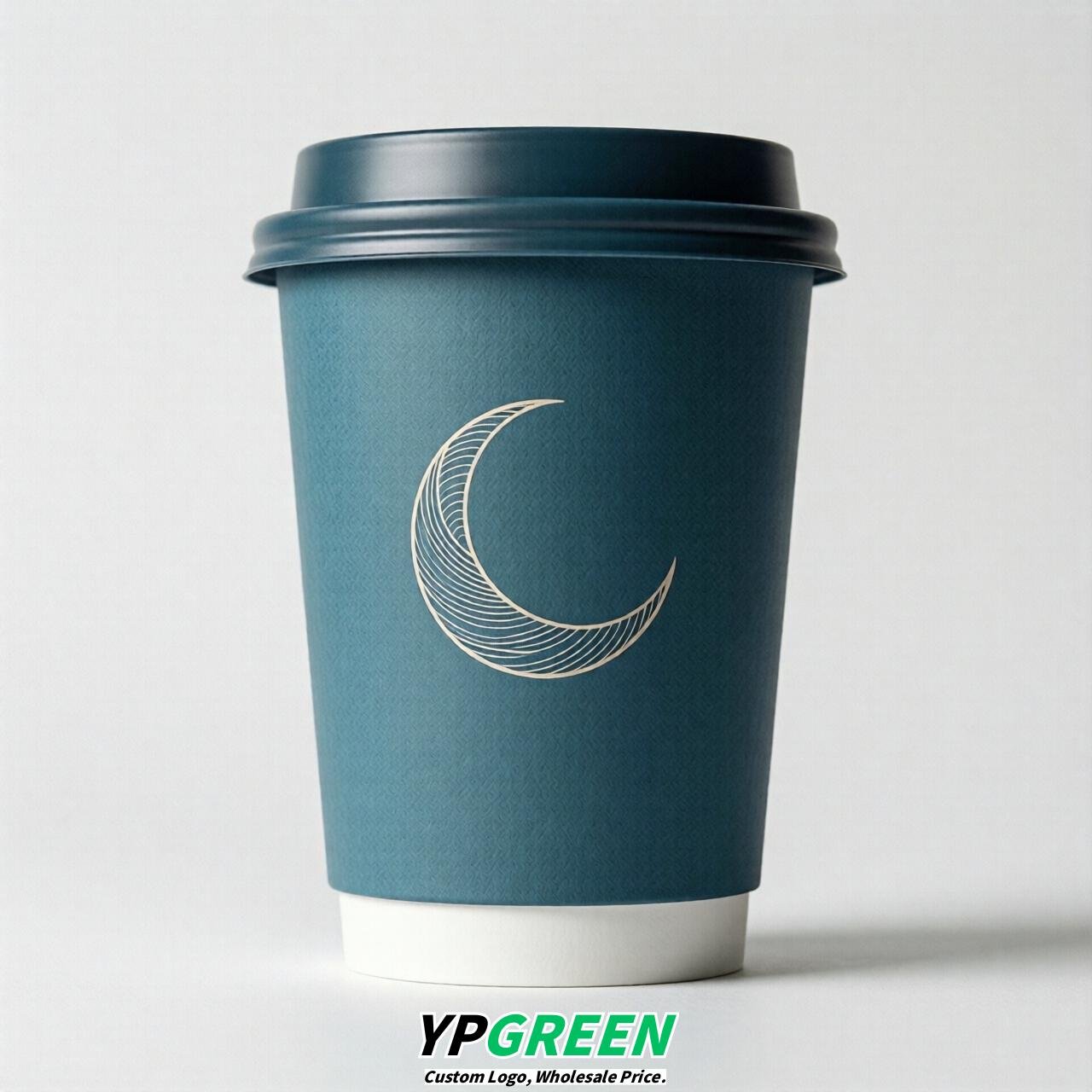 Lake Blue Moon Paper Cups with Lids 8-24oz
