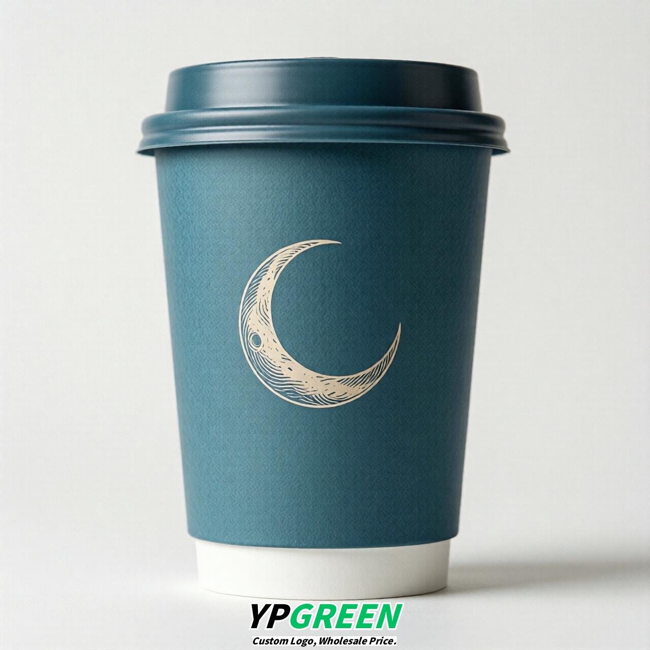 Lake Blue Moon Paper Cups with Lids 8-24oz