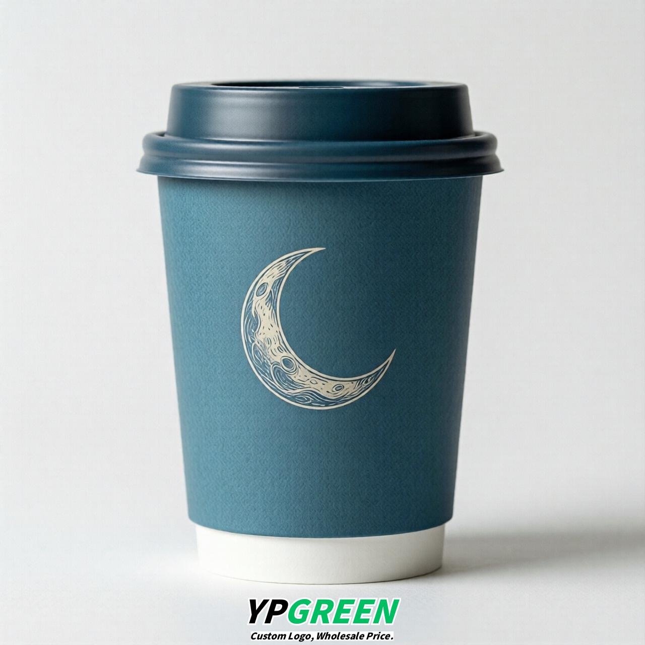 Lake Blue Moon Paper Cups with Lids 8-24oz