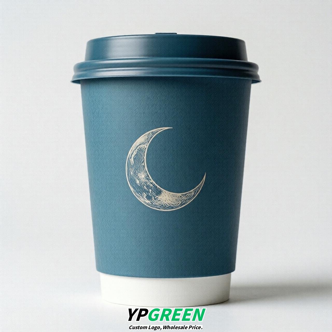 Lake Blue Moon Paper Cups with Lids 8-24oz