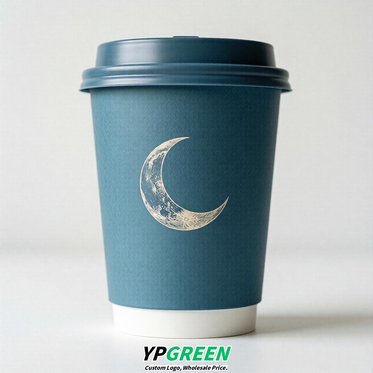 Lake Blue Moon Paper Cups with Lids 8-24oz