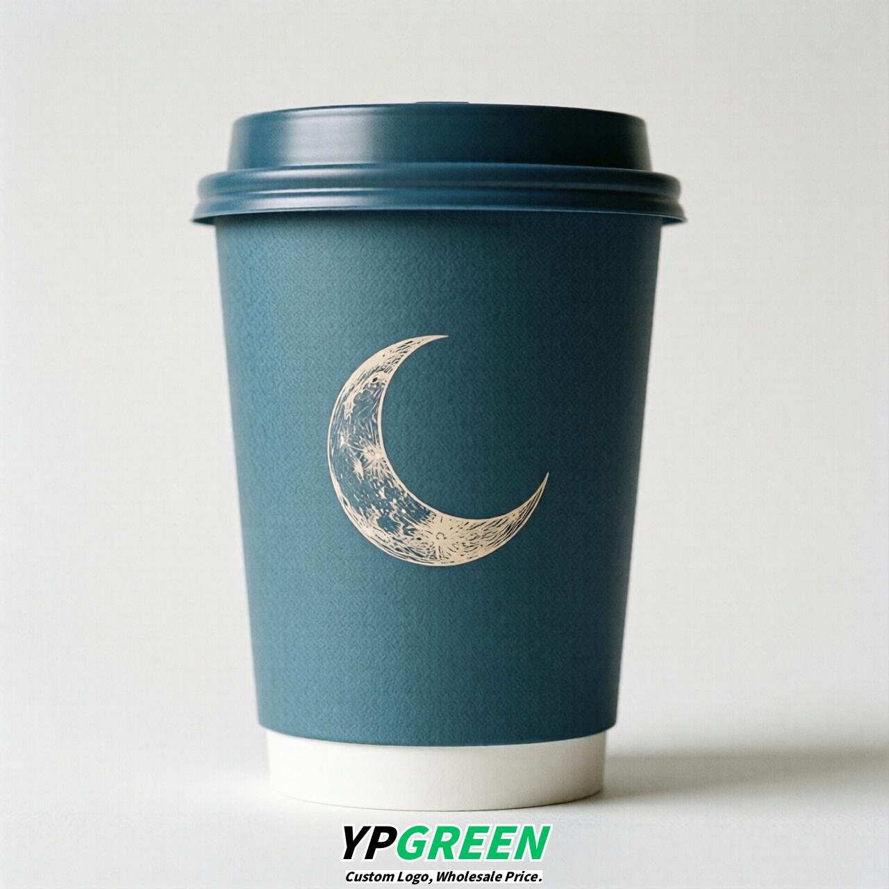 Lake Blue Moon Paper Cups with Lids 8-24oz