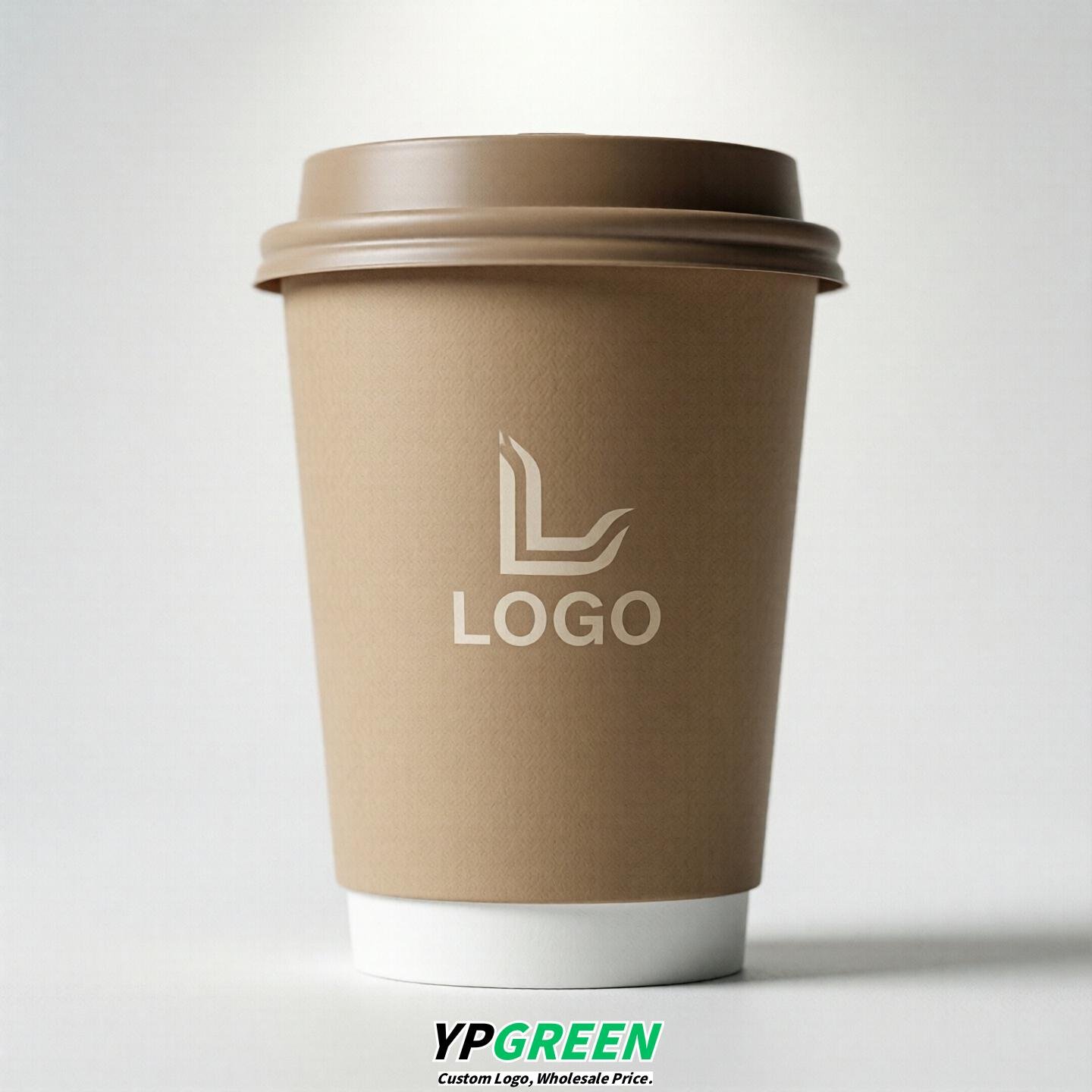 Latte Custom Logo Paper Cups: 8-24oz & Double Wall