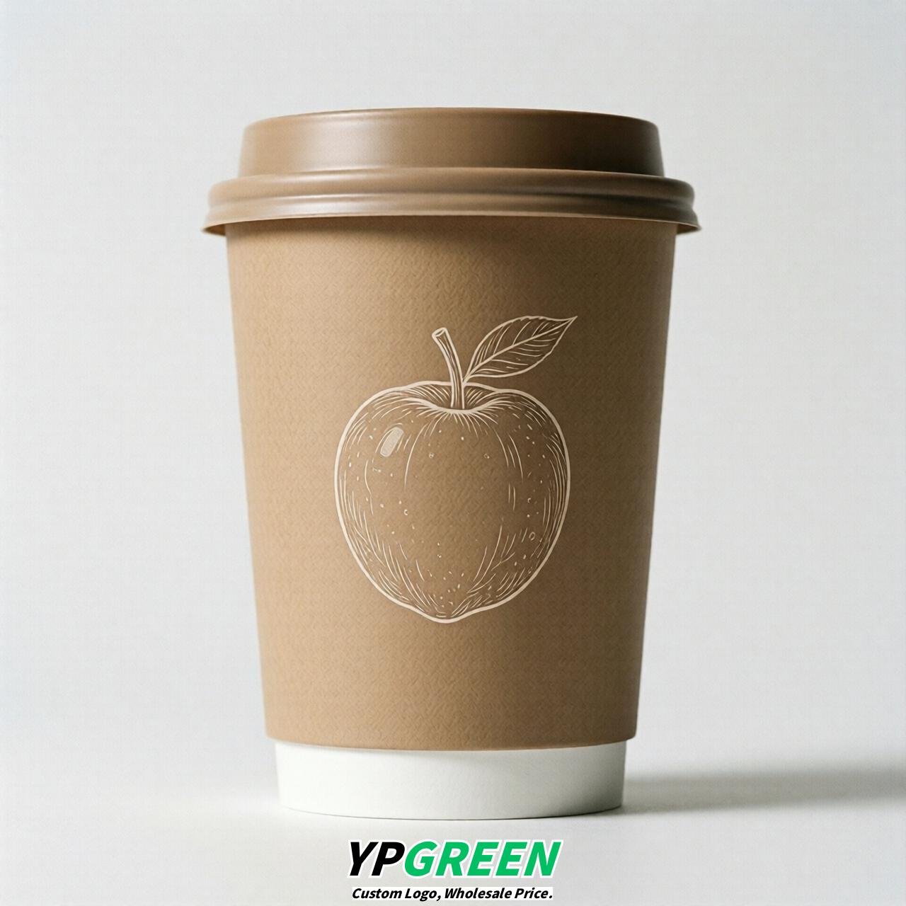 Latte Fruits Paper Cups with Lids 8-24oz
