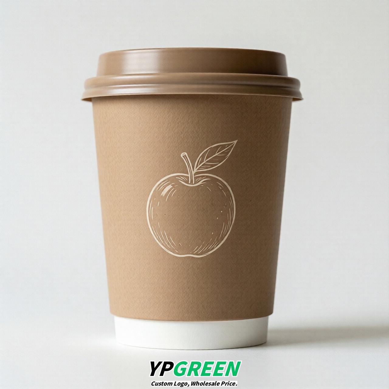 Latte Fruits Paper Cups with Lids 8-24oz