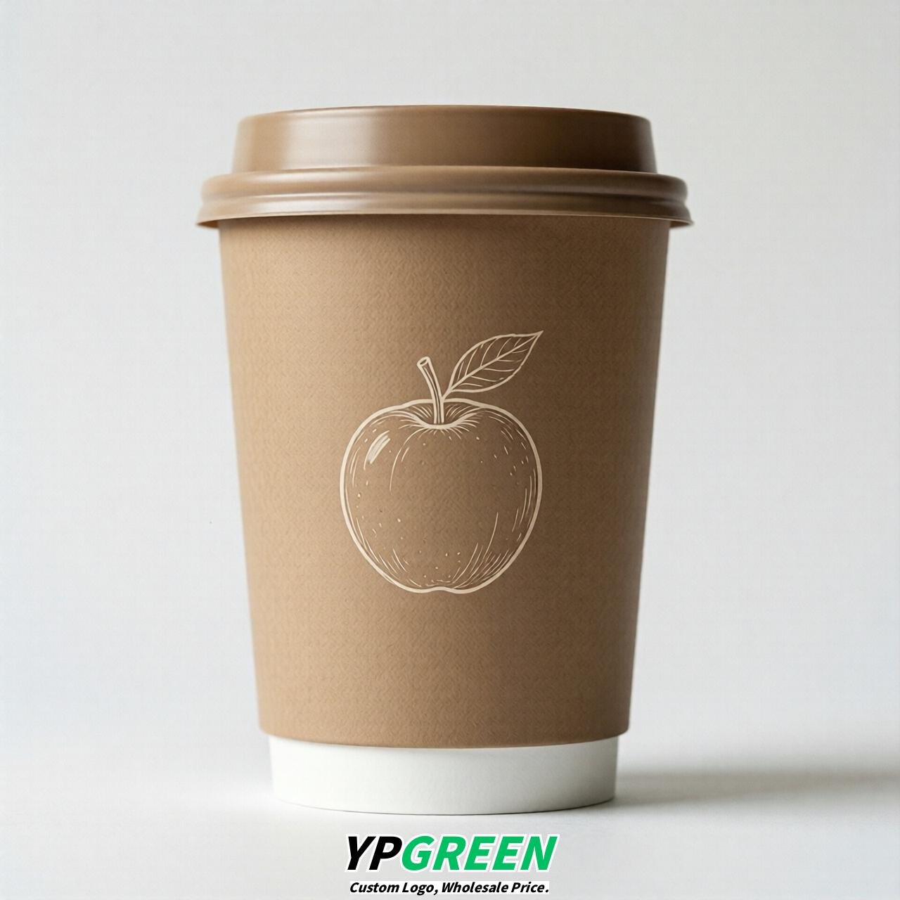 Latte Fruits Paper Cups with Lids 8-24oz