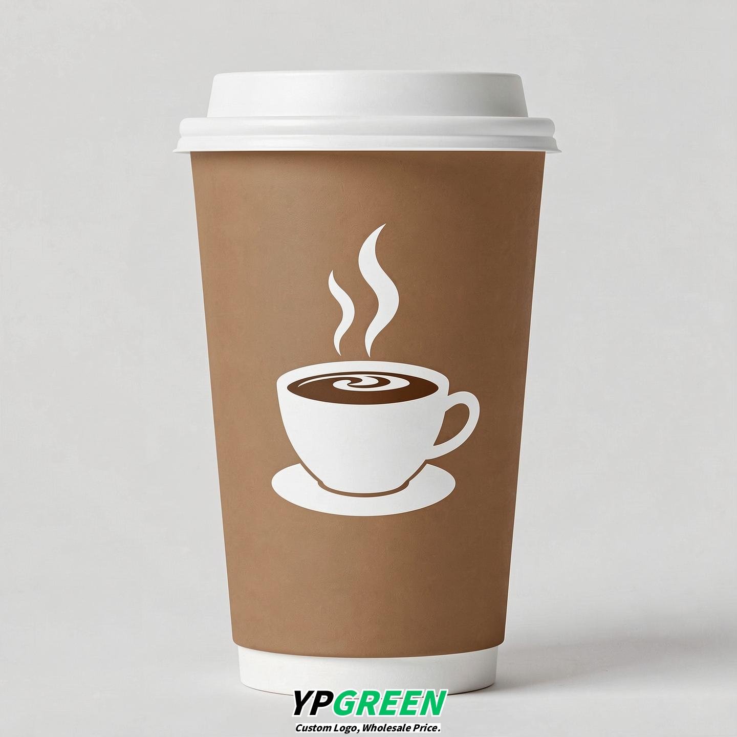 Latte Hot Coffee Icon Paper Cups - Disposable Steaming Coffee Design Latte Hot Coffee Icon Paper Cups - Disposable Steaming Coffee Design