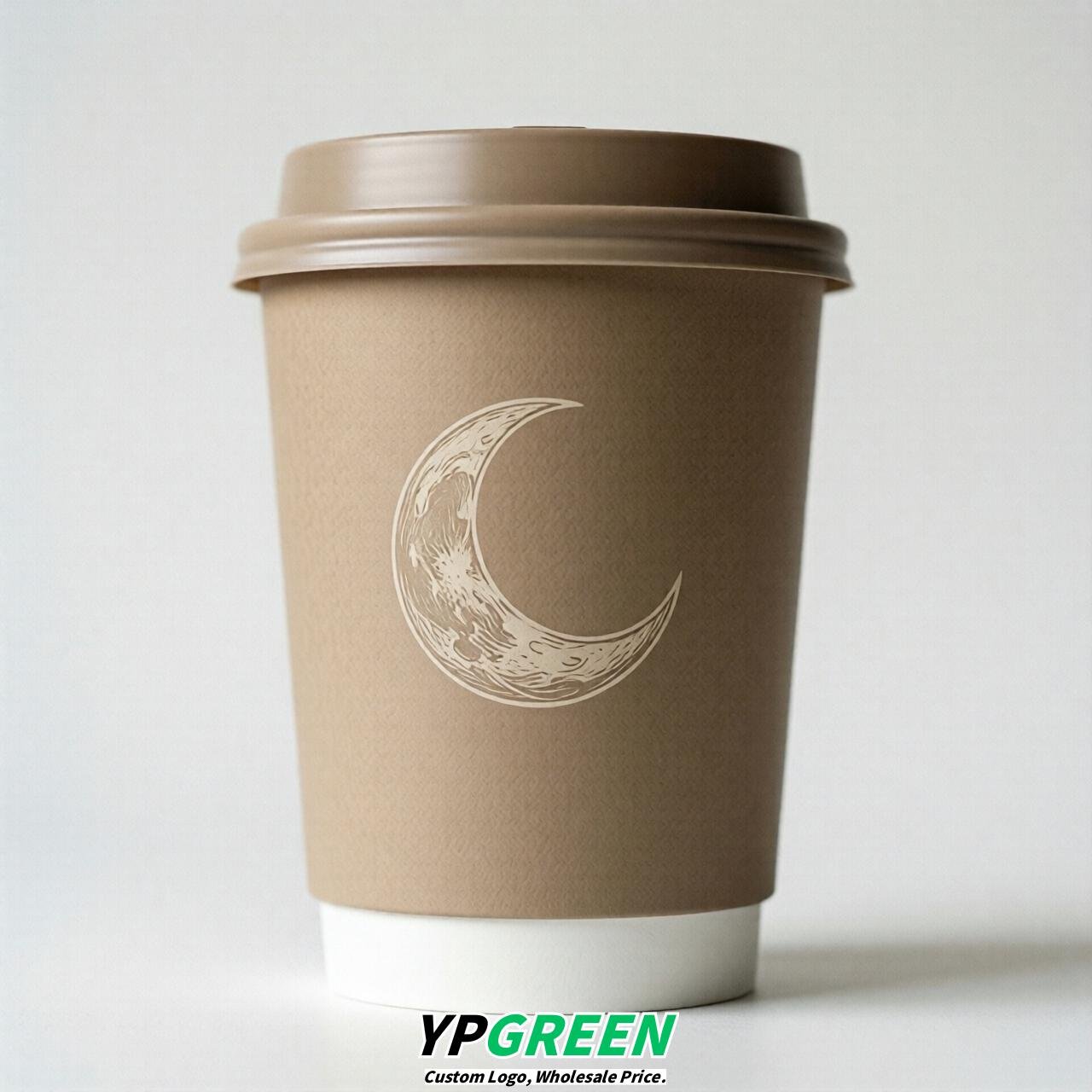 Latte Moon Paper Cups with Lids 8-24oz