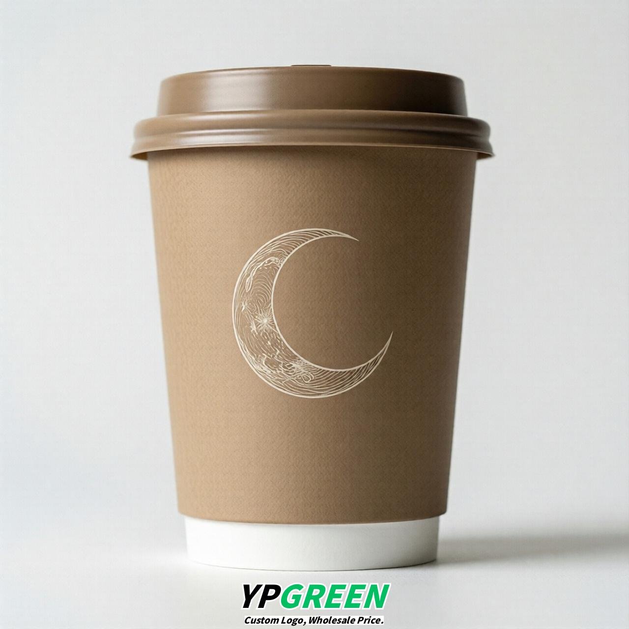 Latte Moon Paper Cups with Lids 8-24oz