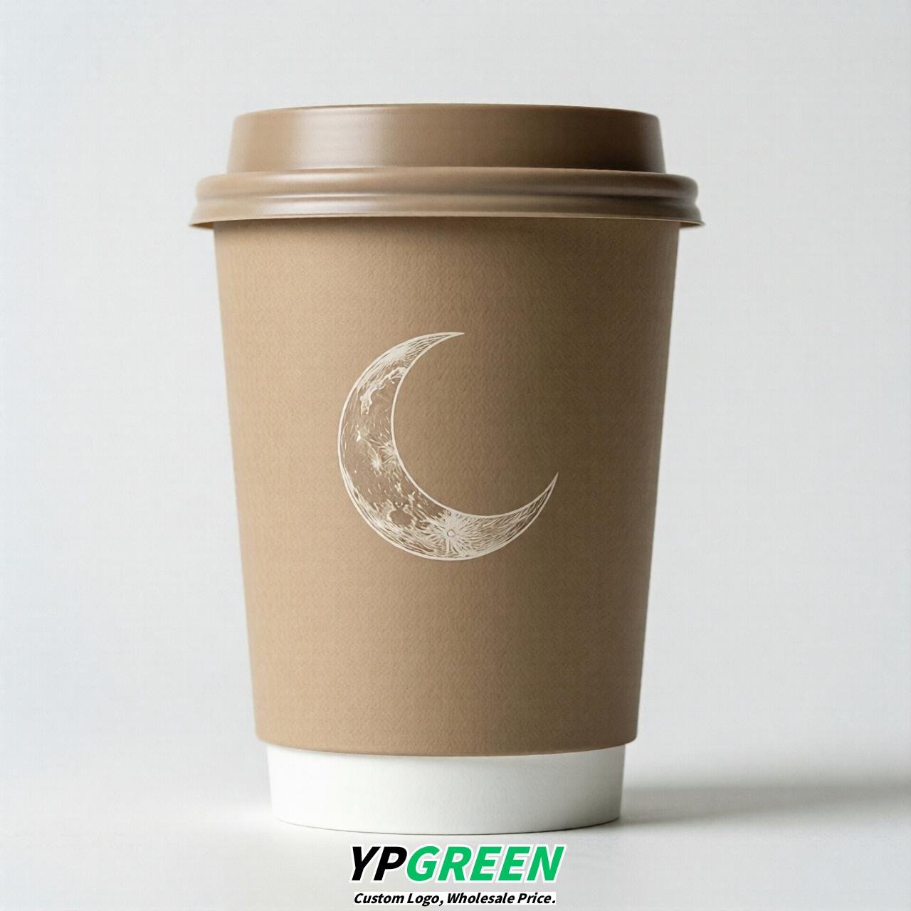 Latte Moon Paper Cups with Lids 8-24oz