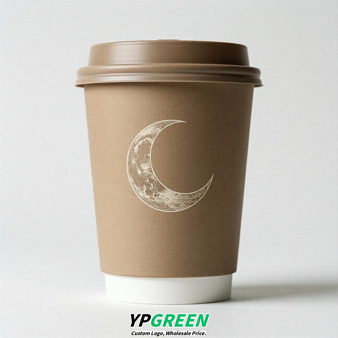 Latte Moon Paper Cups with Lids 8-24oz